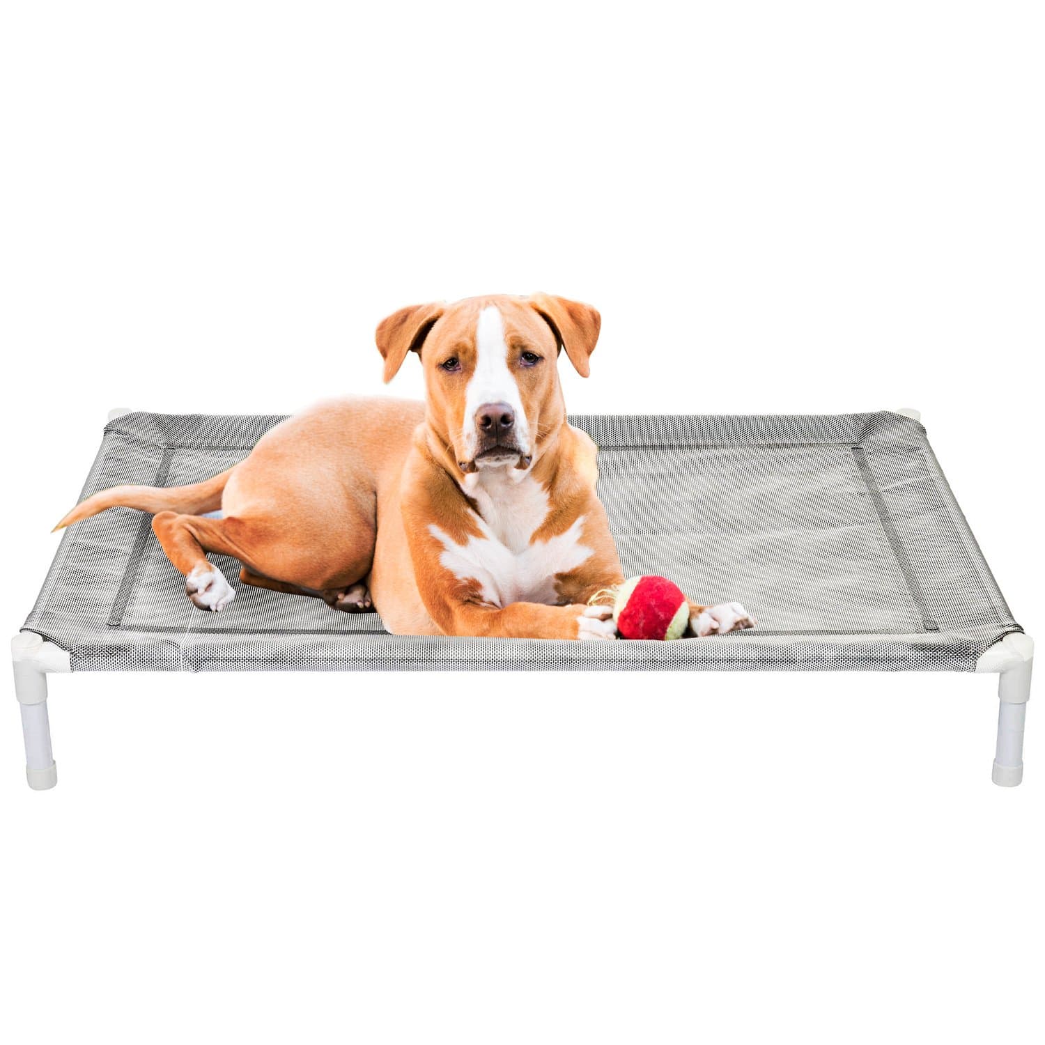 Elevated Cooling Dog Bed Knitted Fabric Pet Cot Portable (Medium)