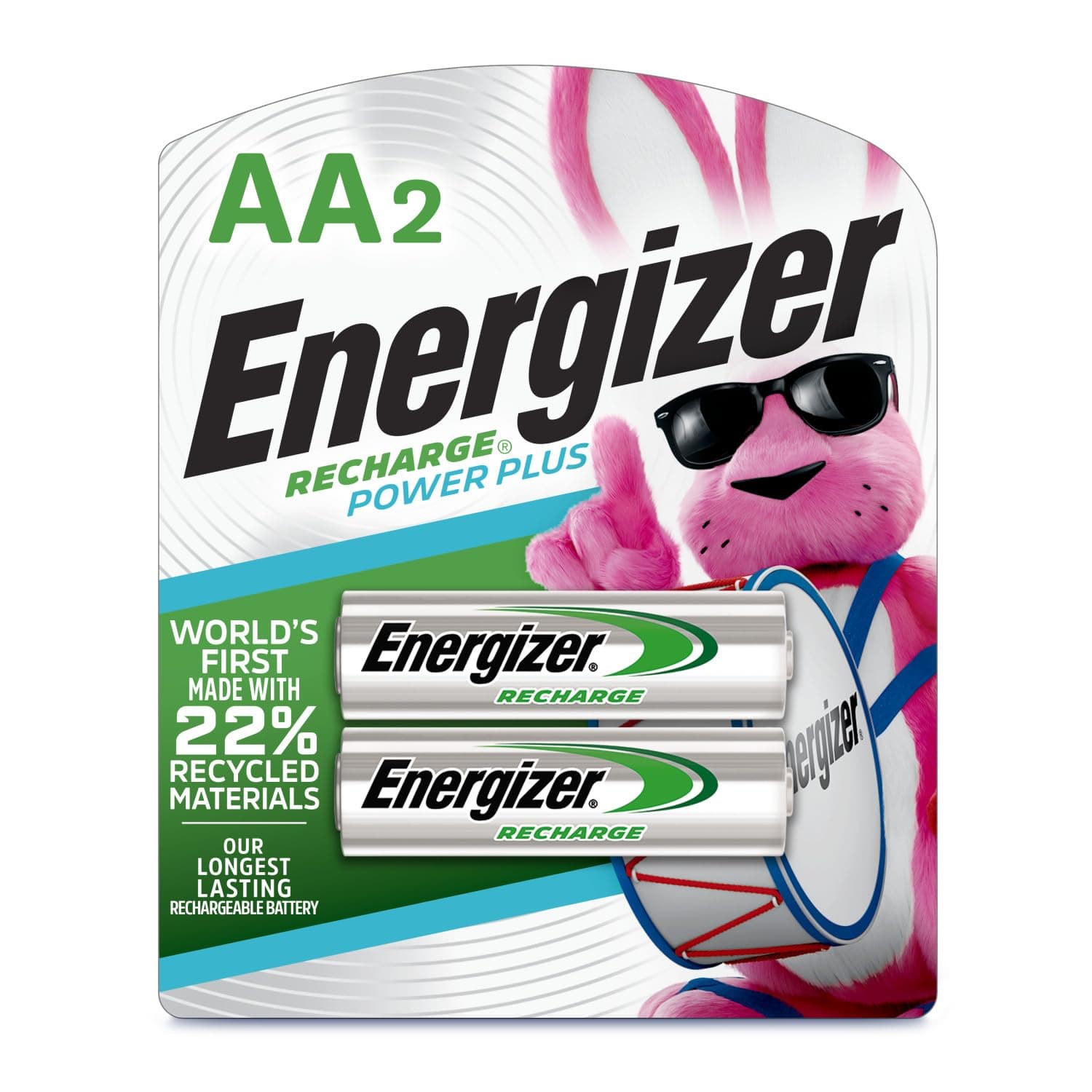 Energizer Power Plus Rechargeable AA Batteries (2 Pack), Double A Batteries