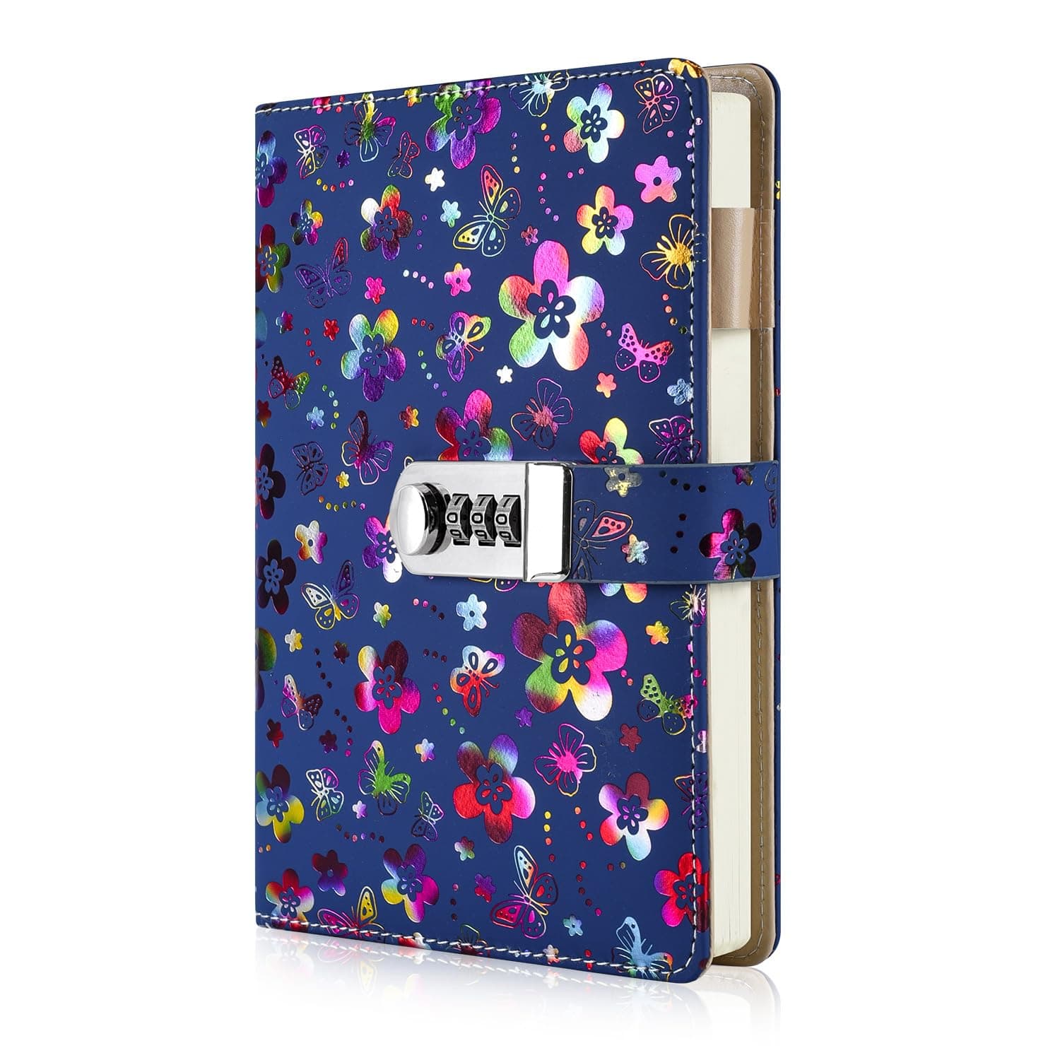 ARRLSDB Diary with Lock for Women, A5 PU Leather Journal with Lock 240 Pages Password Journal Locking Personal Diary (Multicolor)