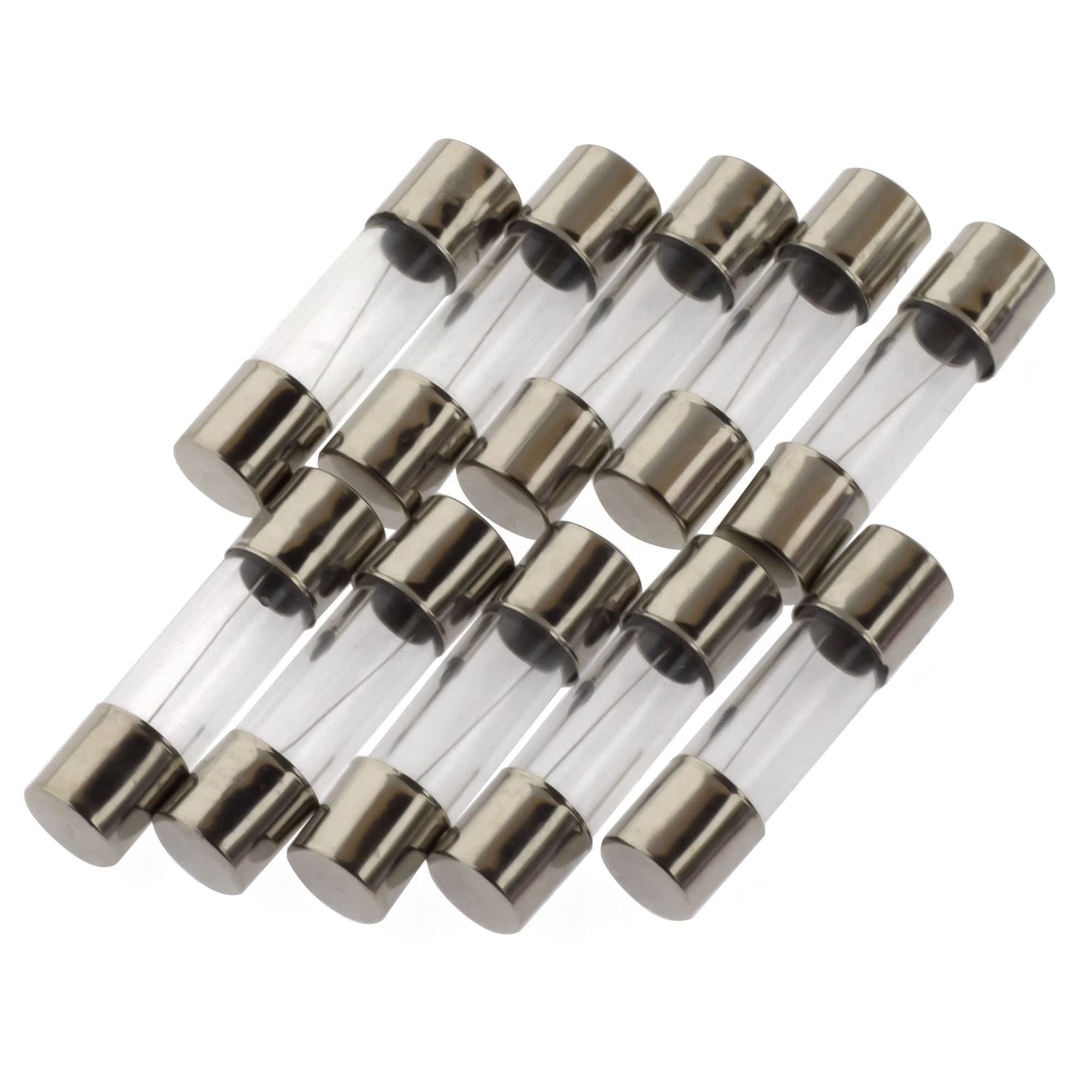 Micro Fuse 2.5 A, 5 x 20 mm, Slow Blow, Pack of 10 Glass Fuses 250 V