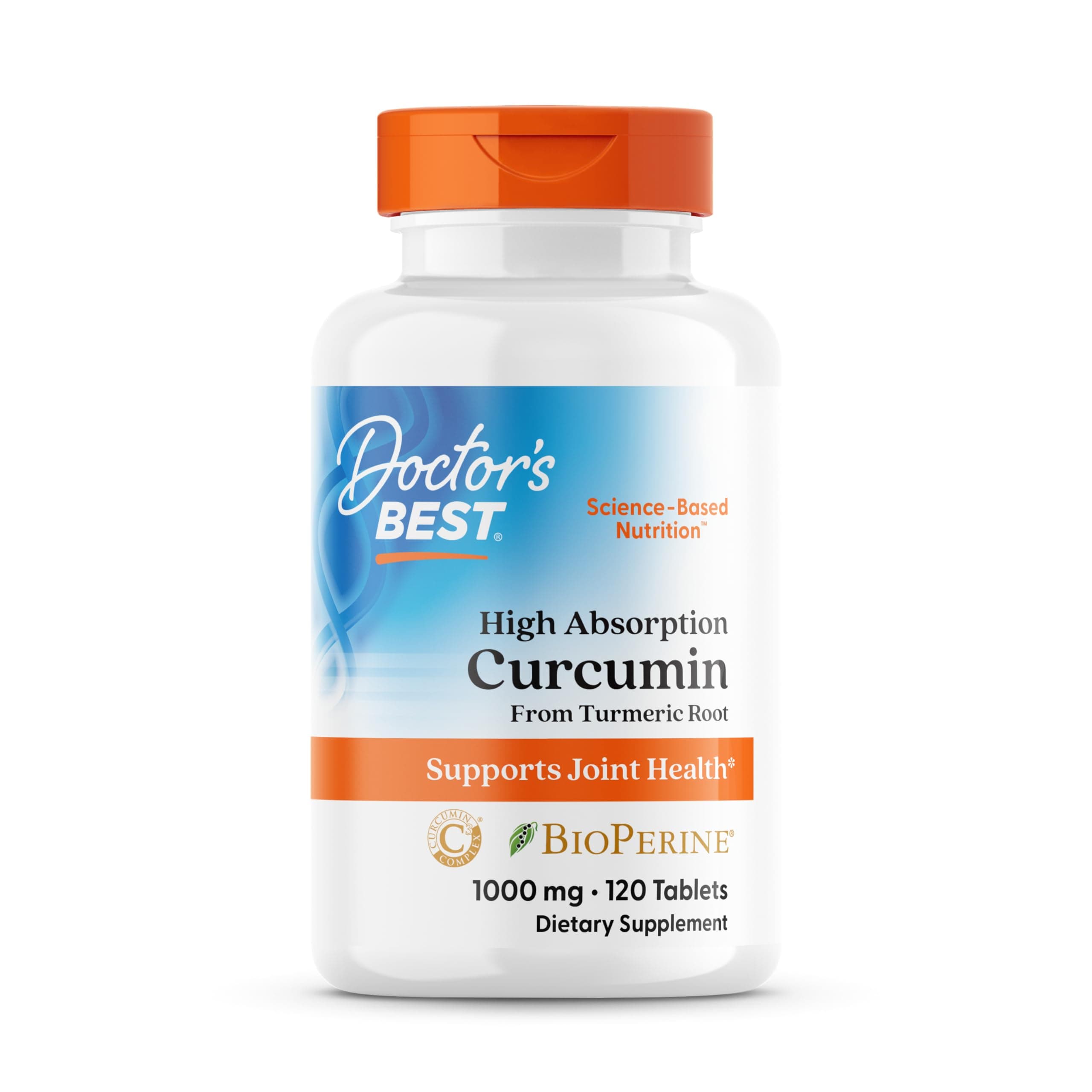 Curcumin From Turmeric Root with C3 Complex & BioPerine, Benefit the Joints by Helping to Neutralize Free Radicals, Non-GMO, Gluten Free, Soy Free, Joint Support, 1000 mg, 120 Tablets