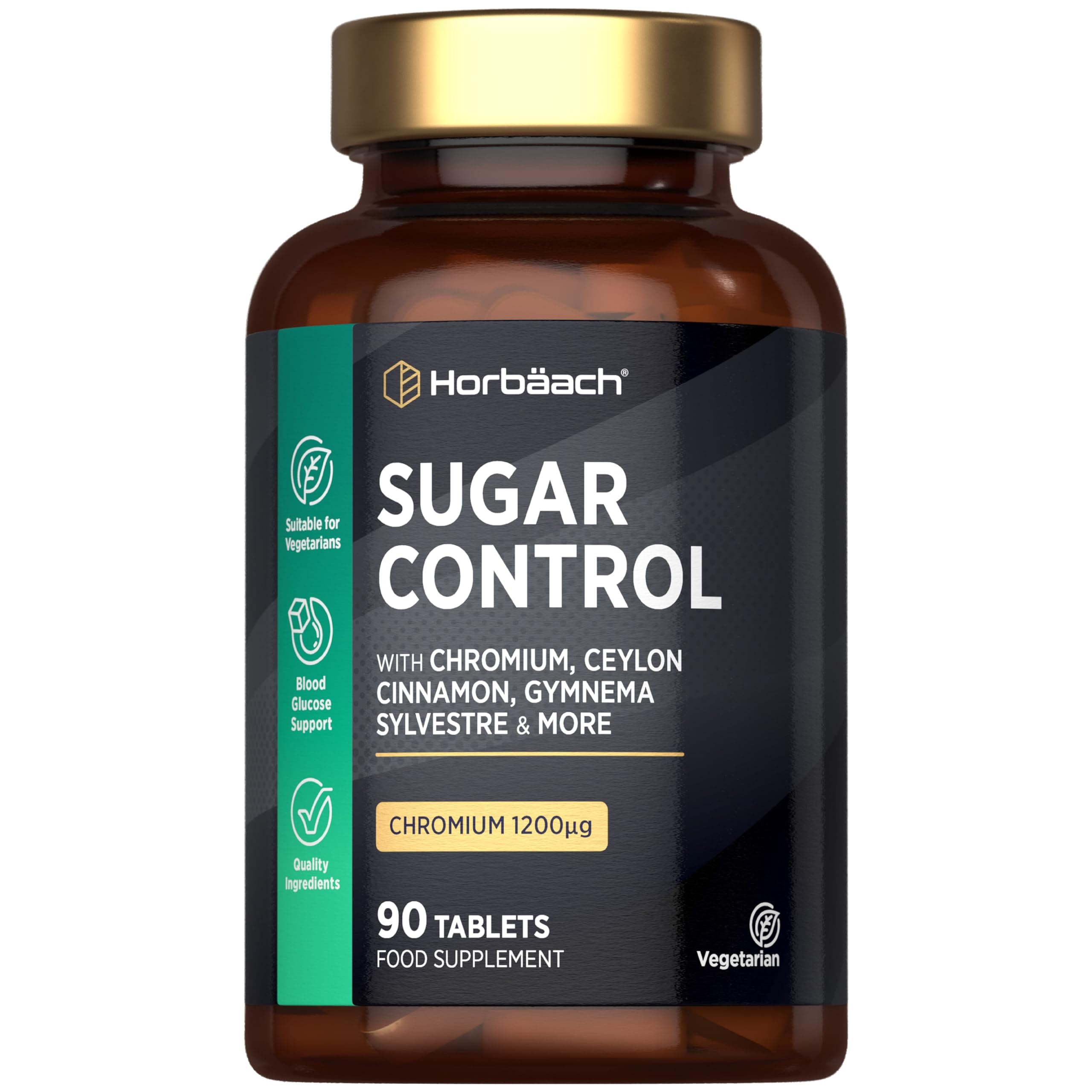Blood Sugar Support Supplement | 90 Tablets | with Chromium, Ceylon Cinnamon Extract & Gymnema Extract | Suitable for Vegetarians | by Horbaach