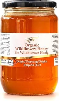 900 g Organic Wildflower Honey – Pure, Unheated, Single Source – Rich Taste & Natural Flavour – 100% Raw & Unprocessed – Premium Quality, Sustainably Harvested (900, Wildflowers)