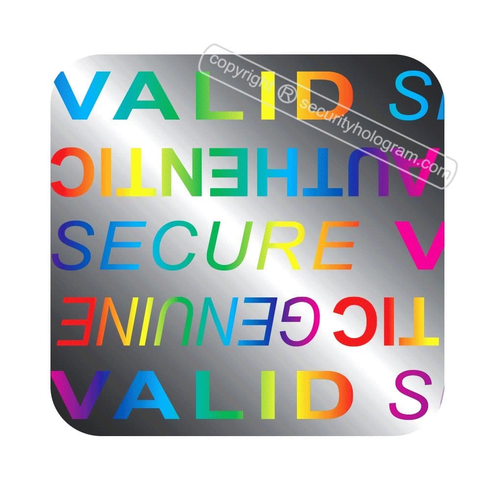 2,000 3D Stickers Protective Security Holograms"Secure, Valid, Genuine, Authentic" Tamper Evident0.39" x 0.39"(10mm x 10mm)