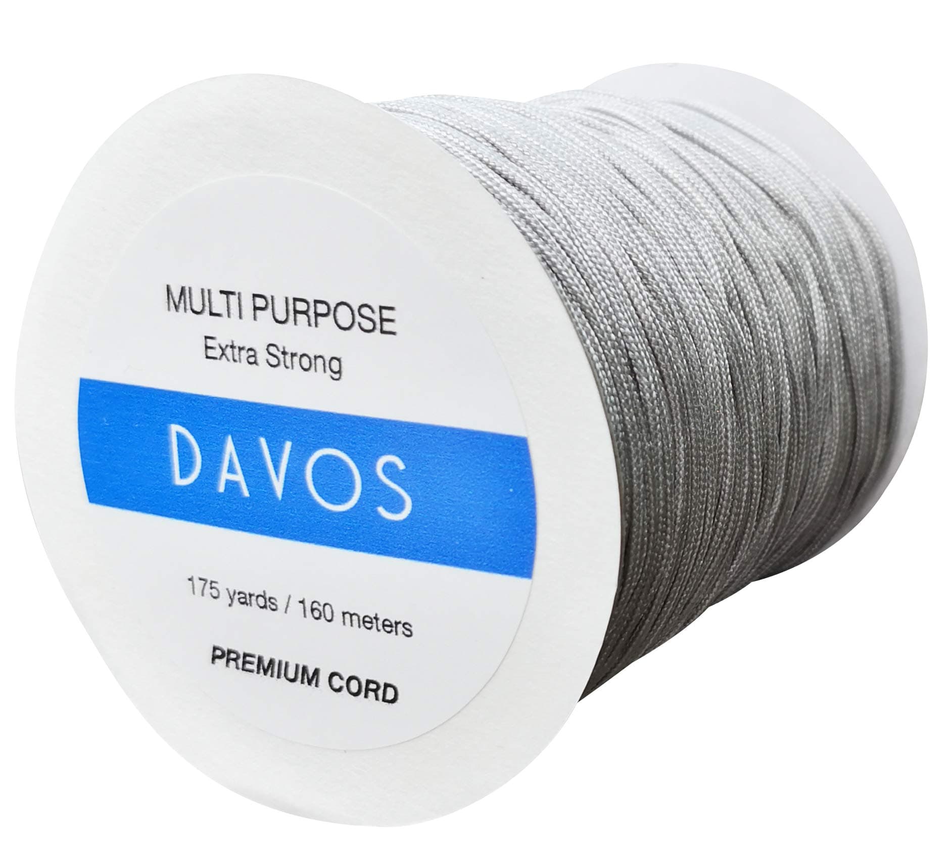 Silver Gray Nylon Braided Cord Extra Strong Multi-Use Thread 1.5mm x 175 Yards 160m Jewelry Making String Beading Shamballa Necklaces Bracelets Lift Shade Cord Window Blinds Arts Crafts Wind Chimes