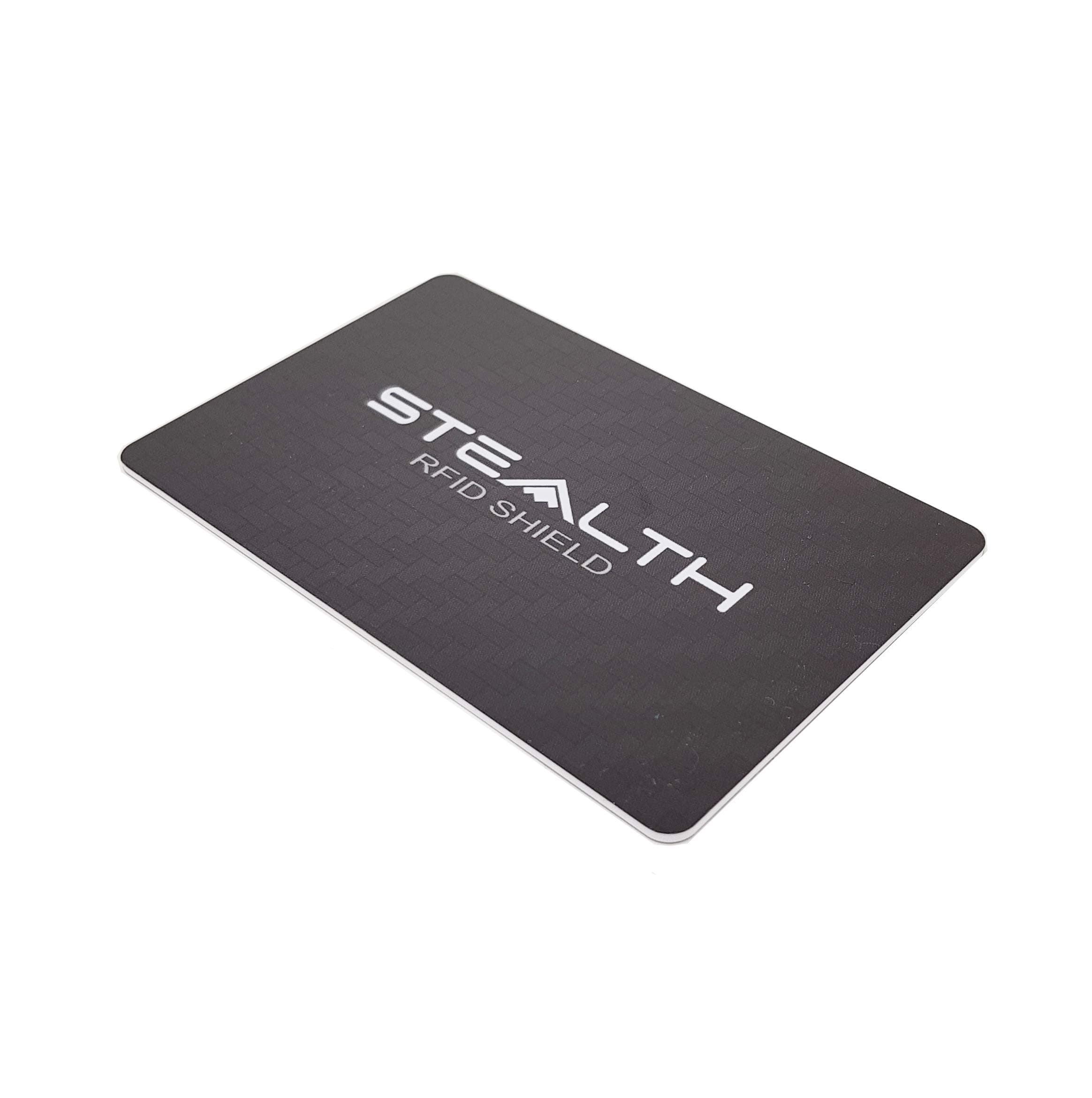 STEALTH RFID Blocking Shield - Maximum Power RF/NFC Blocker for Bank Card Protection - Wallet Security Against Illegal Contactless Scanning (Black)