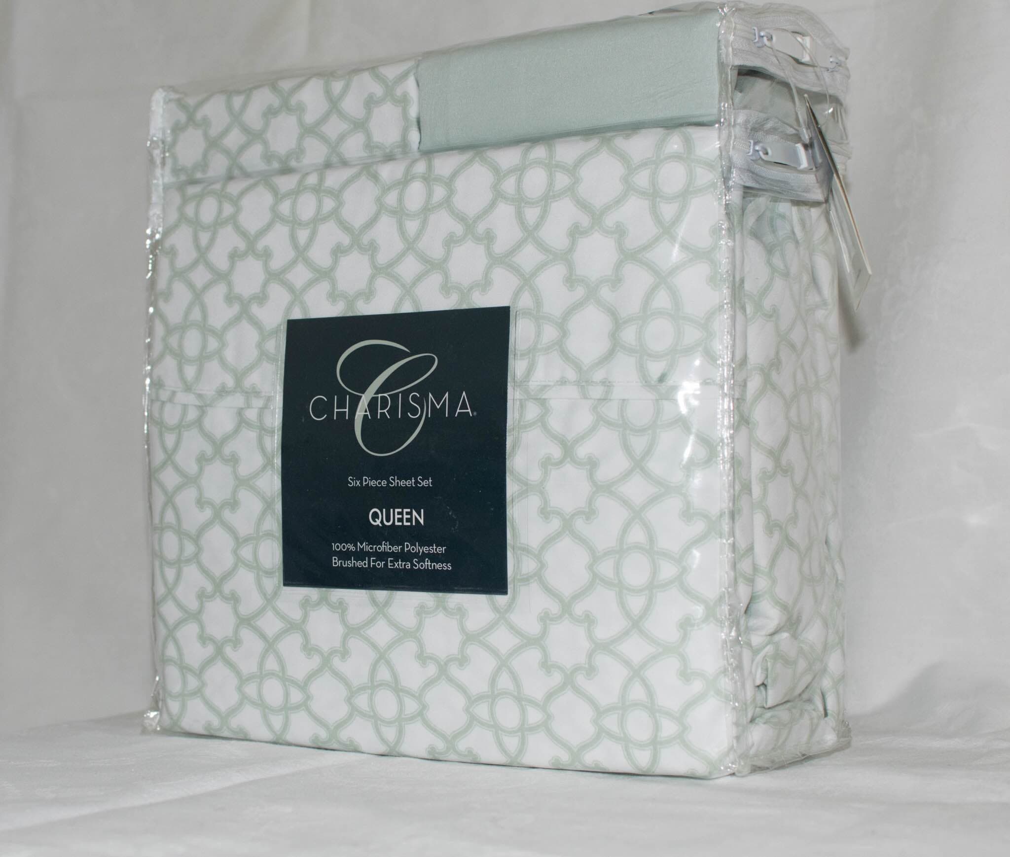 Charisma Microfiber 6 Piece Sheet Set - New 2016 Colors (Circular Lattice) by Charisma