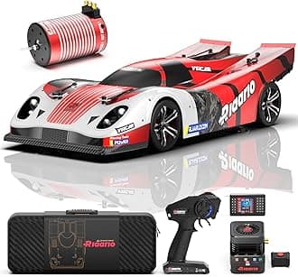 AMORIL 1/10 Large 3S Brushless Fast RC Cars for Adults,Max 120 MPH Remote Control Car with Carbon Fiber Chassis,CNC Steel Split Driveshaft,500FT Control,Red