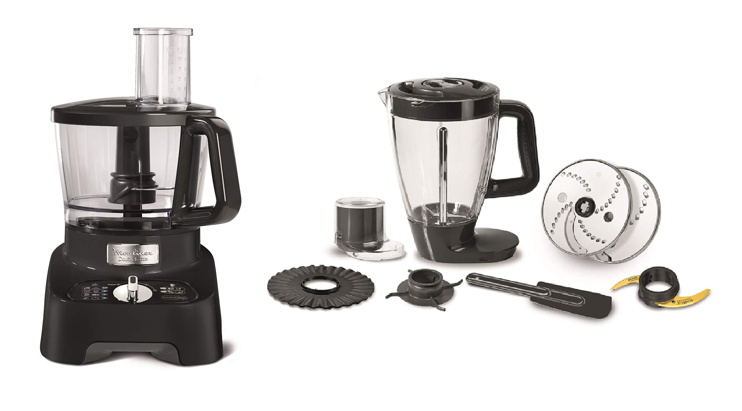 Food Processor | Double Force 3L Food Processor |1000 W | 8 Attachments | Black |3 L Bowl Capacity and a 2 L Blender | 2 Years Warranty |FP821827