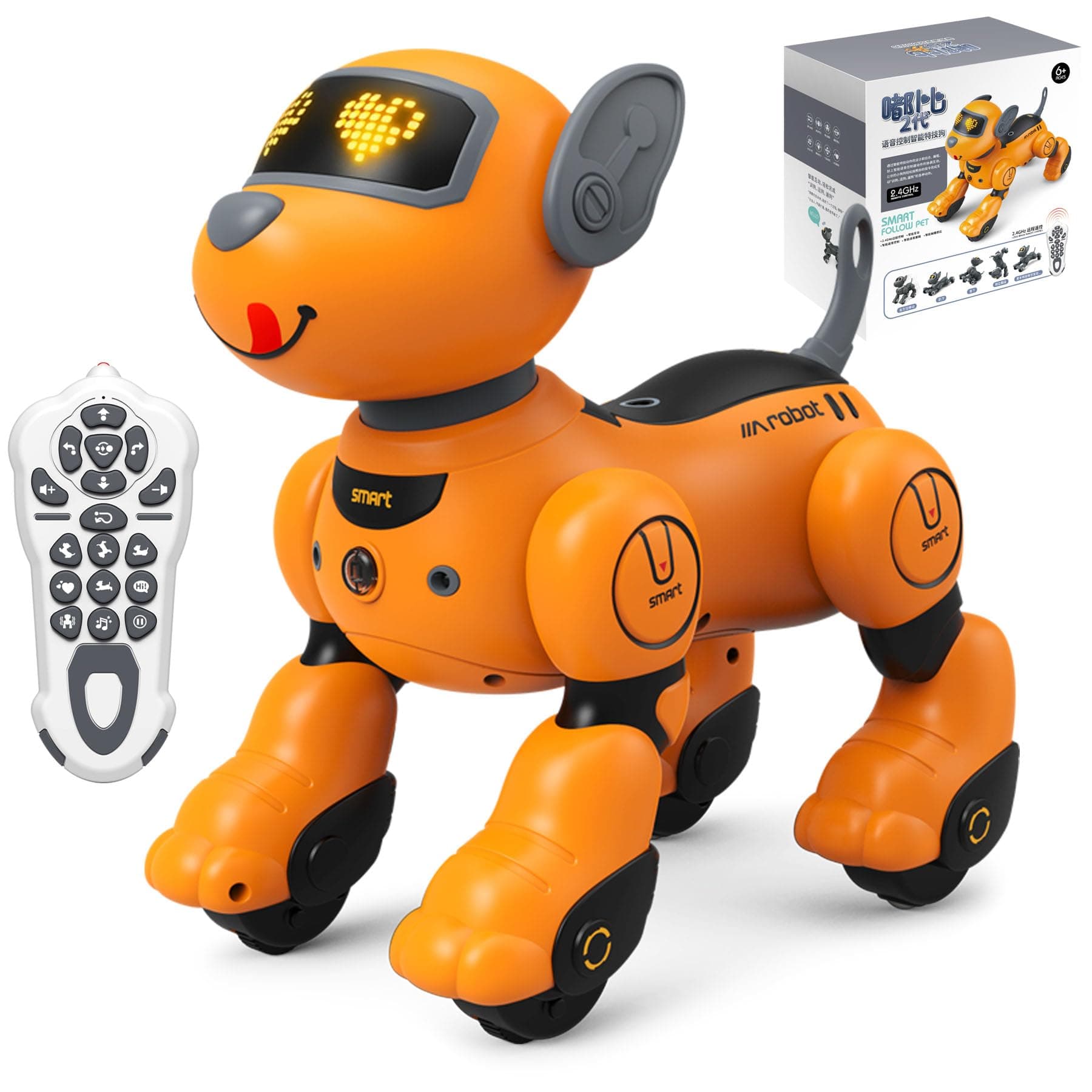 Upgrade Robot Dog for Kids - Interactive Voice Control, Touch, Sing and Dance Function RC Robot Dog Toys for Boys & Girls - Train, Tease, and Walk Your Puppy - Fun Companion Gift