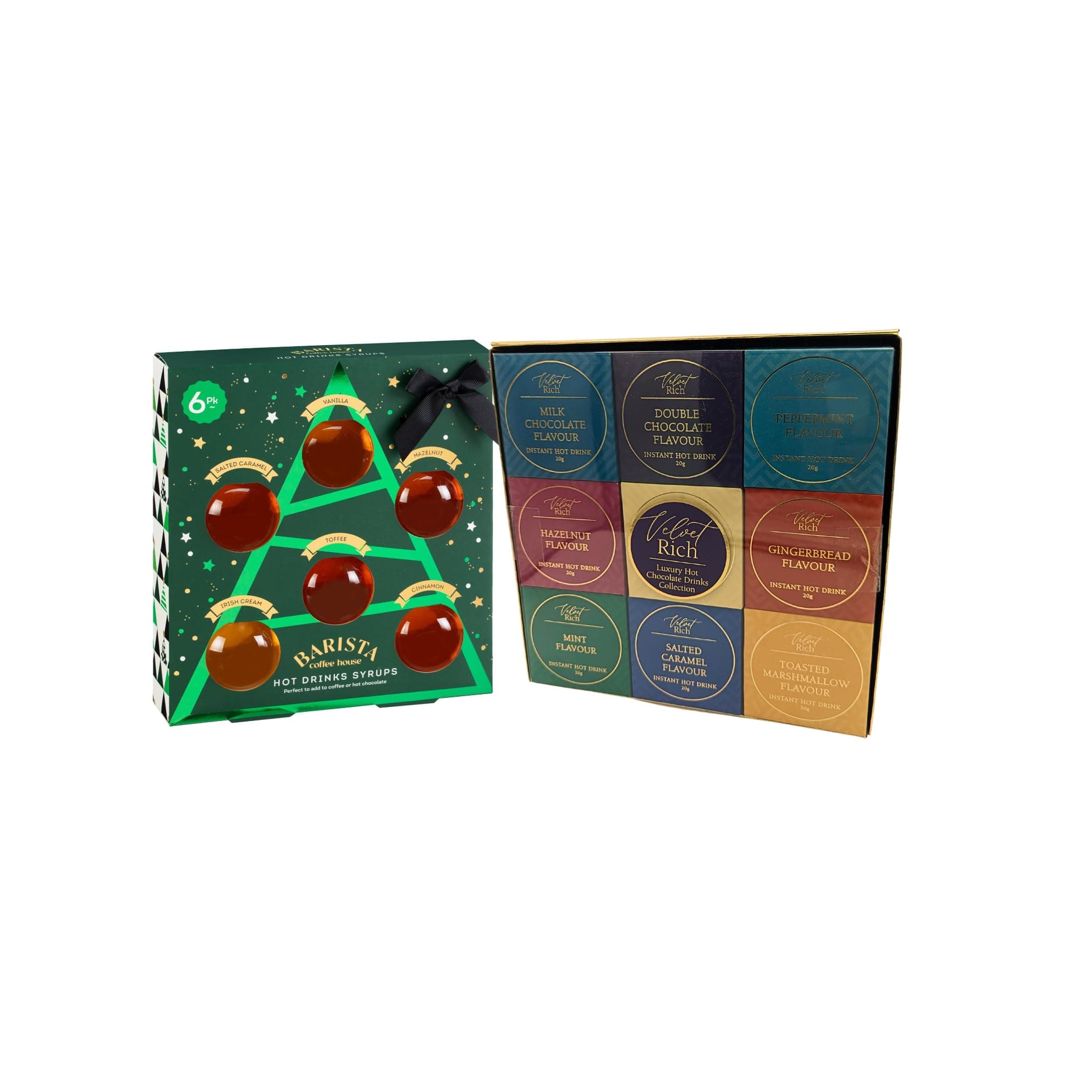 Hot Chocolate Gift Set Bundle - 9 X Luxury Hot Chocolate Flavours And 6 Hot Drinks Syrup | Flavours - Milk Chocolate, Vanilla, Double Chocolate, Salted Caramel, Peppermint And Much More (vanilla)