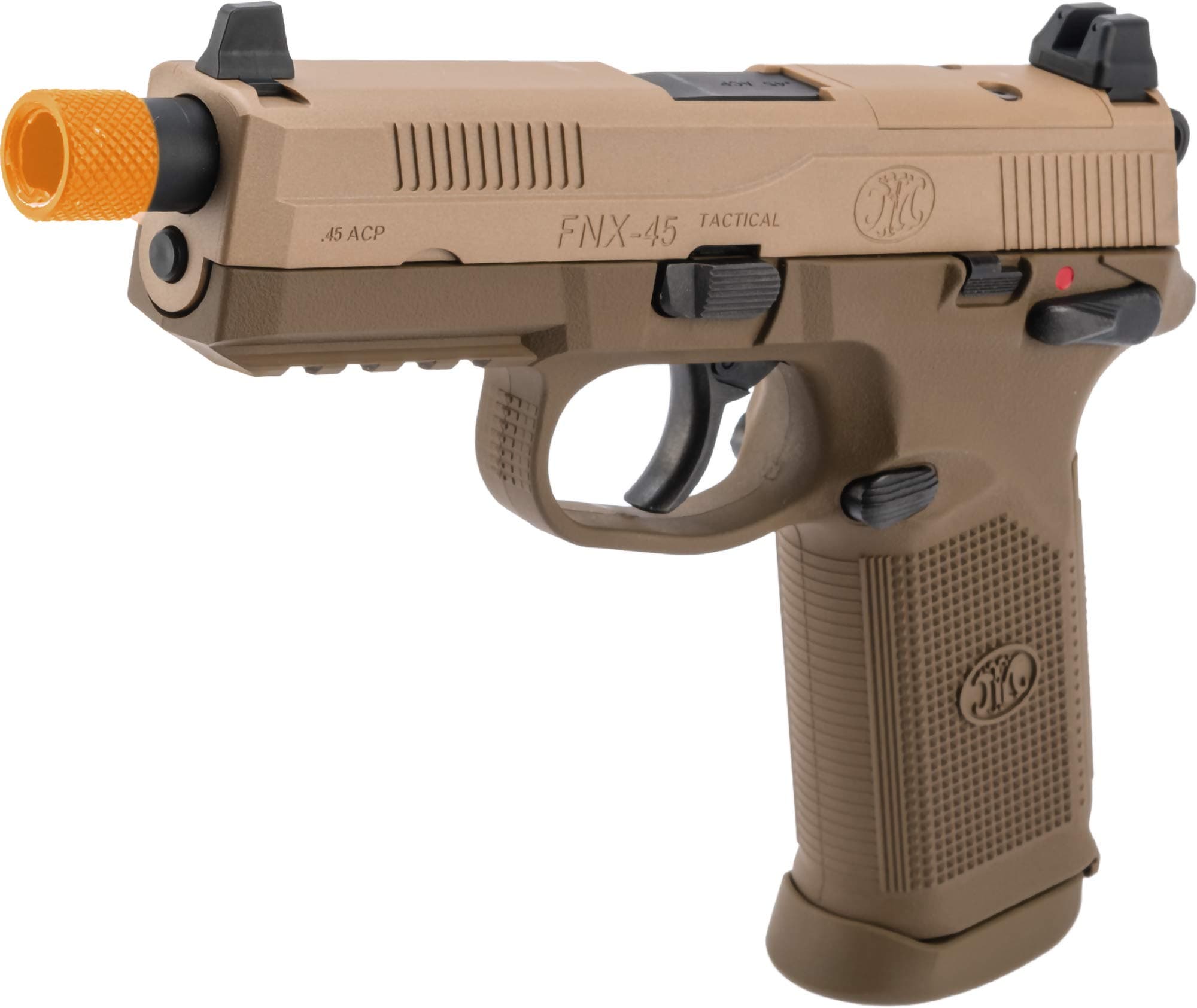 Evike Airsoft - Tokyo Marui FN Herstal Licensed FNX-45 Tactical Gas Blowback Airsoft Pistol (Color: Tan)