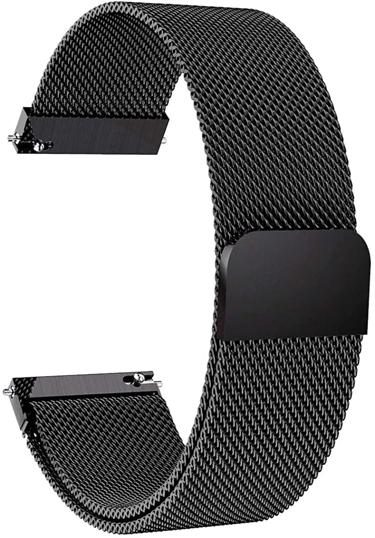 eWINNER Replacement Bands 22mm Milanese Loop Adjustable Mesh Stainless Steel Magnet Lock Strap compatible with Samsung Gear S3 Classic/S3 Frontier/Moto 360 2nd Gen/Smart Watch