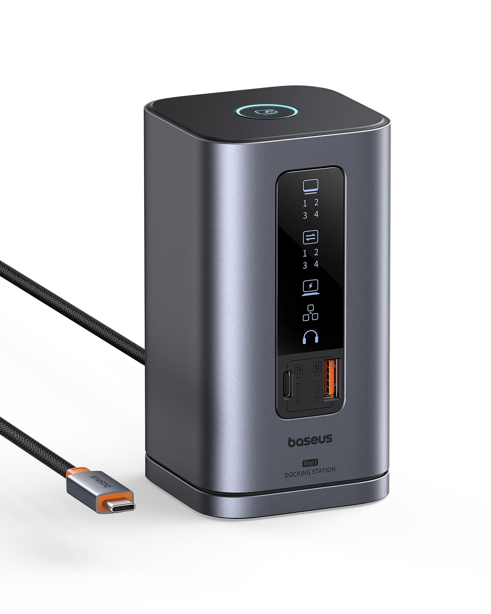 Baseus Docking Station, Spacemate(Win) 11 in 1, Triple Display, 4K HDMI and DP, 10Gbps USB A/C Ports, Gigabit Ethernet, 100W PD, Audio, Laptop Docking Station for Windows/Dell/HP/Lenovo/Asus/Acer/Mac