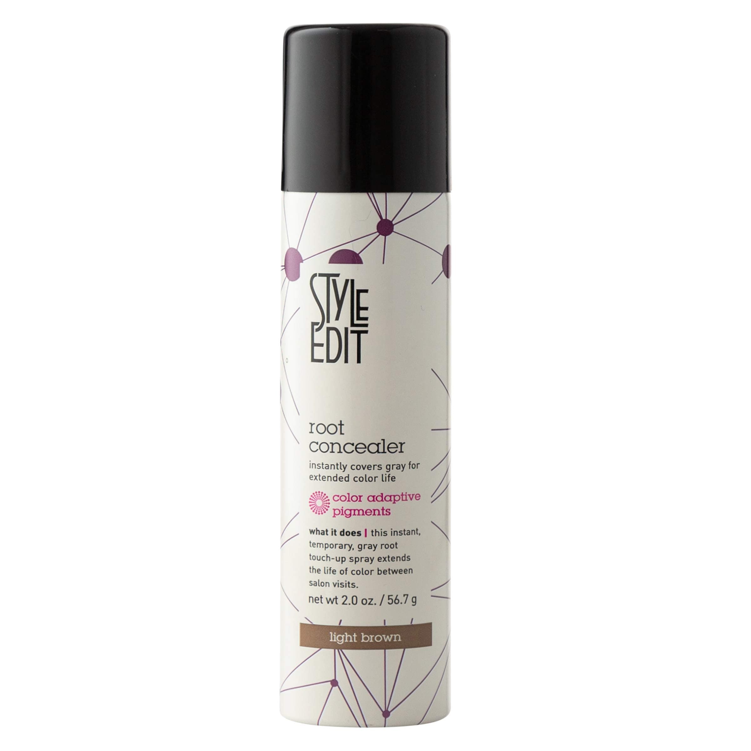 Style Edit Root Touch Up Spray | Temporary Hair Color for Gray Roots and Thinning Hair | Salon-Quality, Transfer-Resistant Hair Concealer | Light Brown, 2 oz