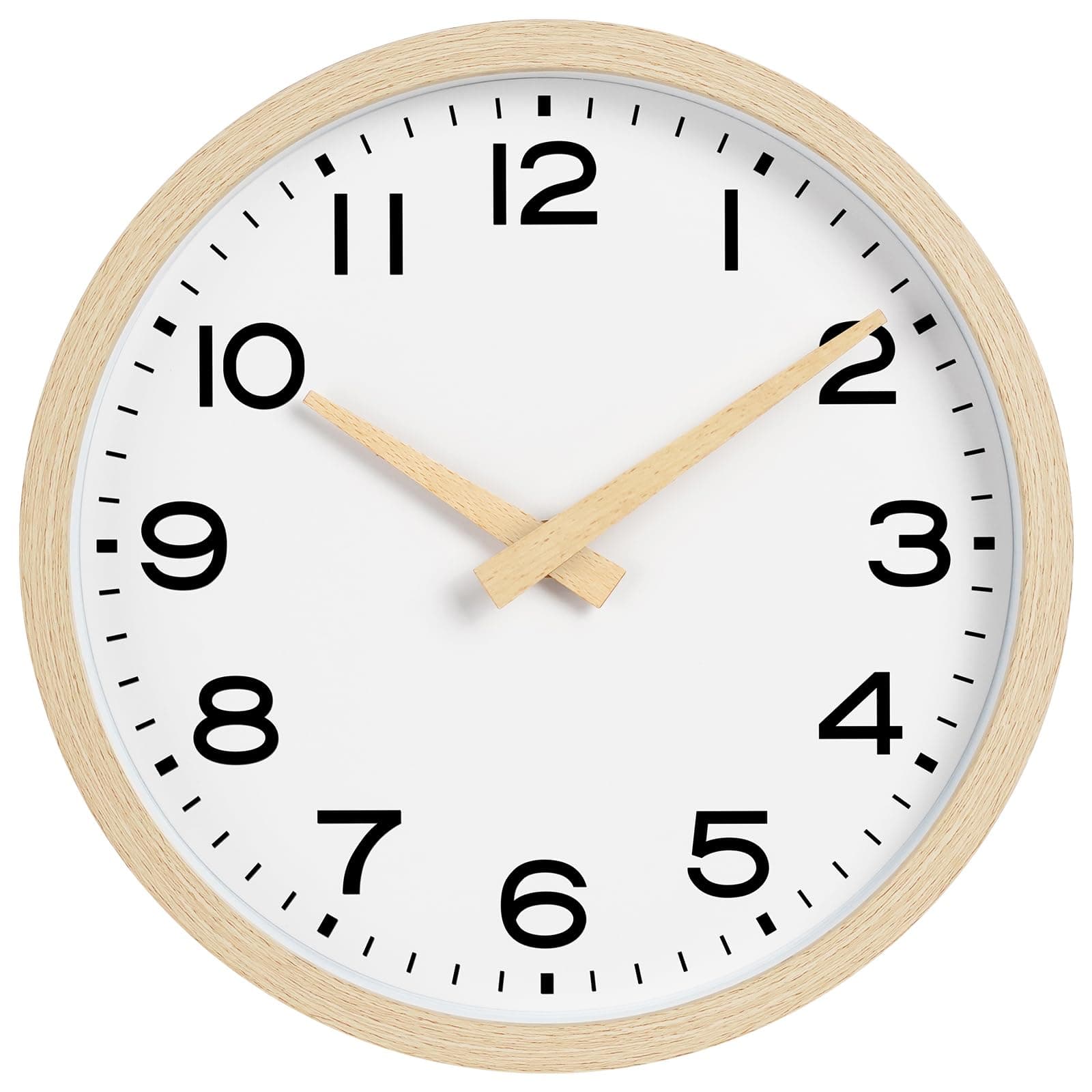 Wall Clock 12 Inch,Boho Office Wall Clocks Battery Operated Non Ticking,Silent Modern Clock Decorative for Kitchen,Bedroom,Living Room,Classroom(Wood Grain)