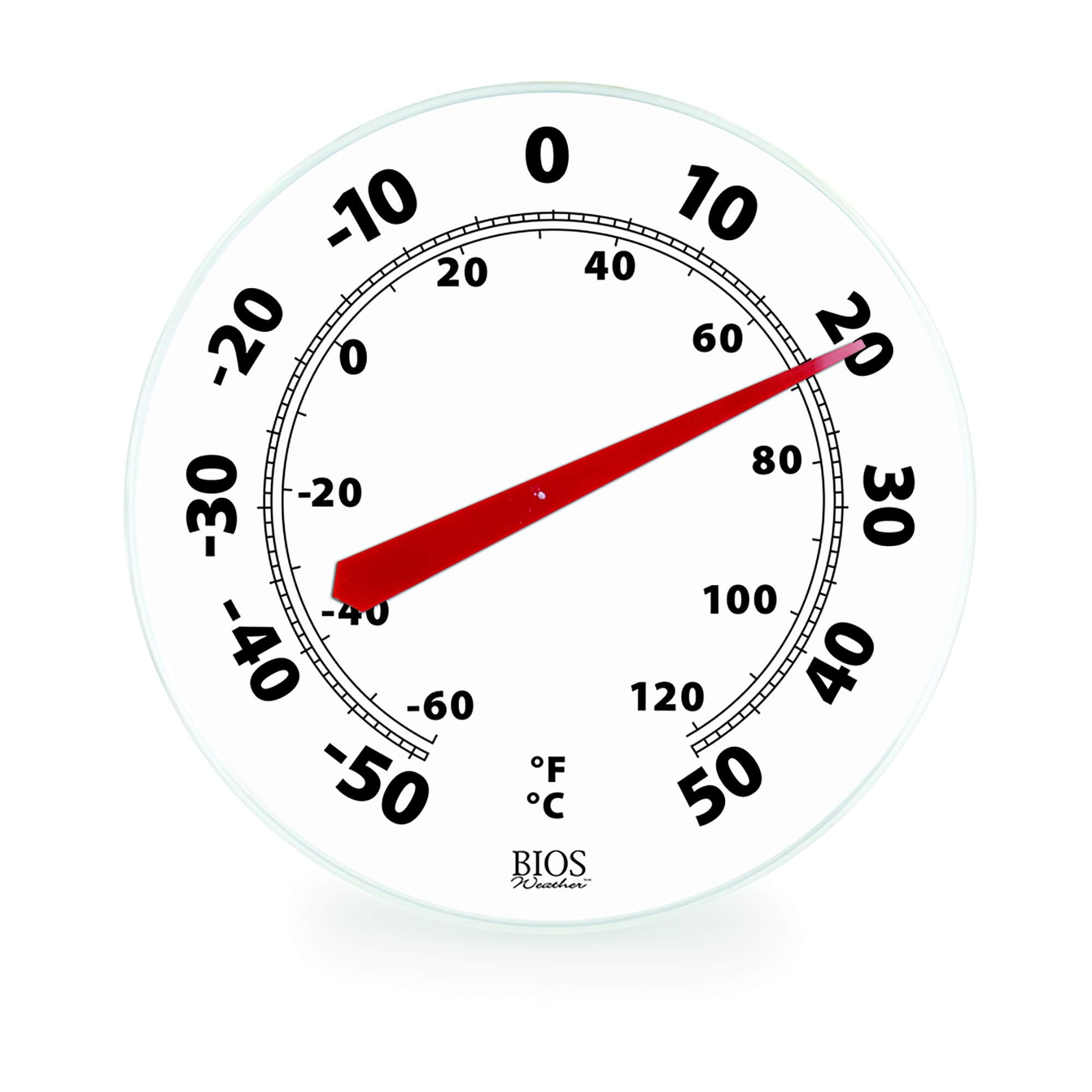 BIOS Dial Thermometer, Black and White, 12"