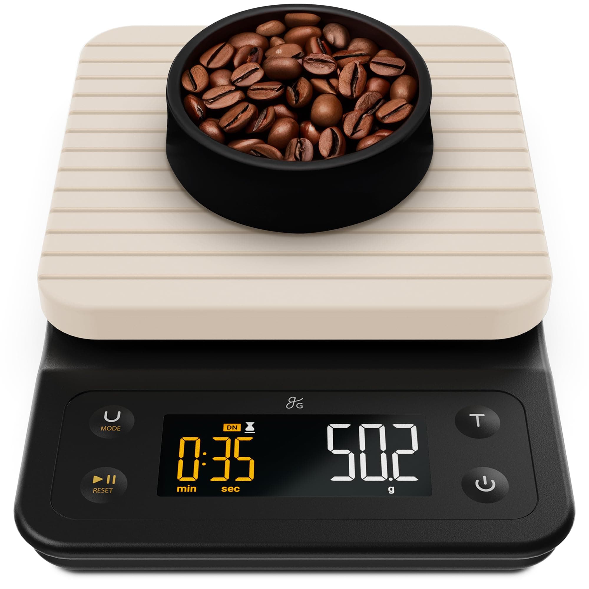 Coffee Scale with Timer – 0.1g Precision Digital Coffee & Espresso Scale for Pour-Over, Coffee Bean Weighing, Barista Brewing, Waterproof Cover, 3kg Capacity (Birch White)