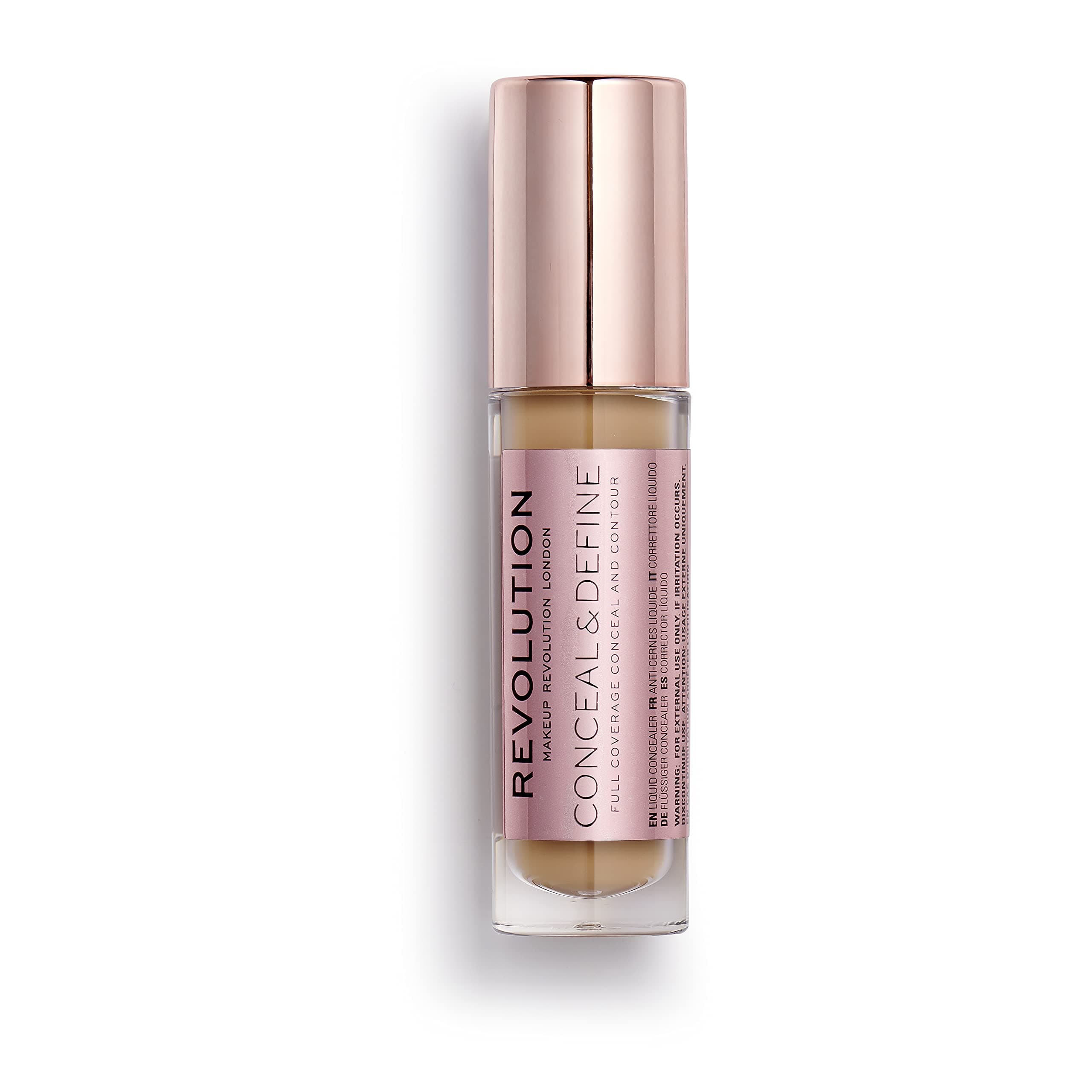 Revolution, Conceal & Define Concealer, Full Coverage & Lightweight, Long-Lasting Matte Finish, Vegan & Cruelty Free, C12 Medium or Tan Skin Tones, 0.14 oz