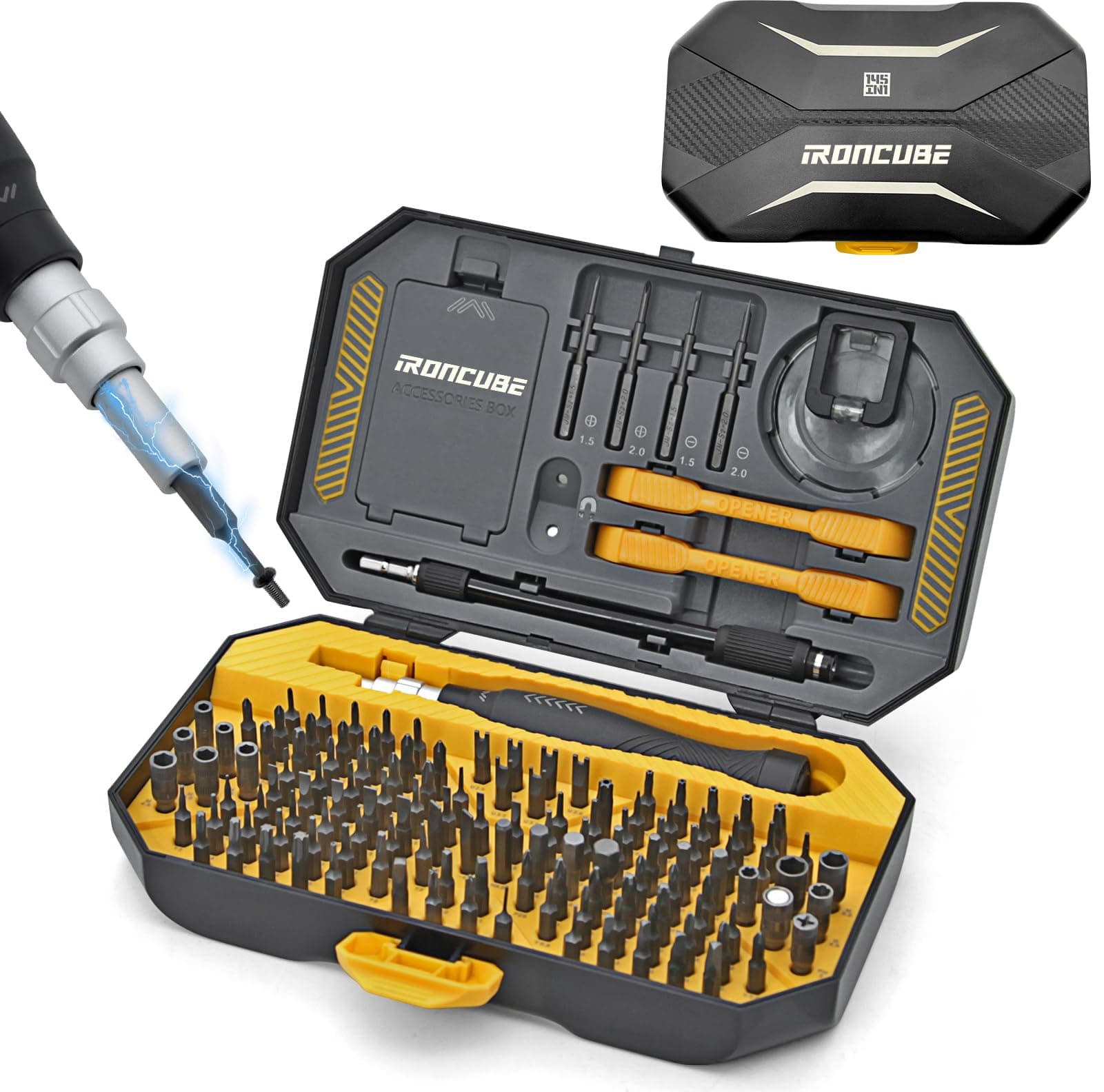 Precision Screwdriver Set, Laptop Tool Kit, 145 in 1 Professional Computer Screwdrivers Repair Kit with T5 T6 Torx Screwdriver for Eyeglass, Phone, Watch, Switch, Rc Car, Toys