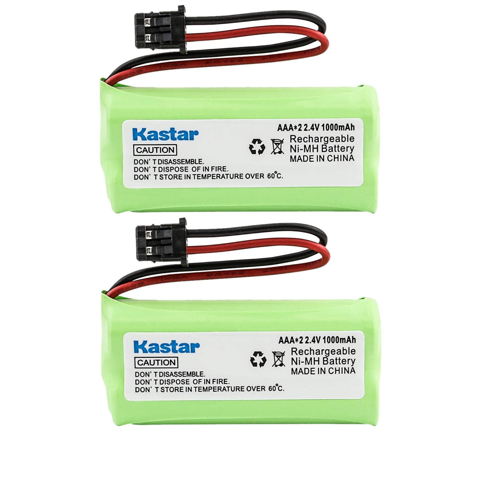 Kastar 2-Pack AAAX2 2.4V MSM 1000mAh Ni-MH Rechargeable Battery for Uniden BT-1008 BT-1016 BT1008S DECT20602 DECT 2080 DECT 2060-2 DWX-207 DECT20854WX DECT21802 Dantona BATT-1008 Empire CPH-515B