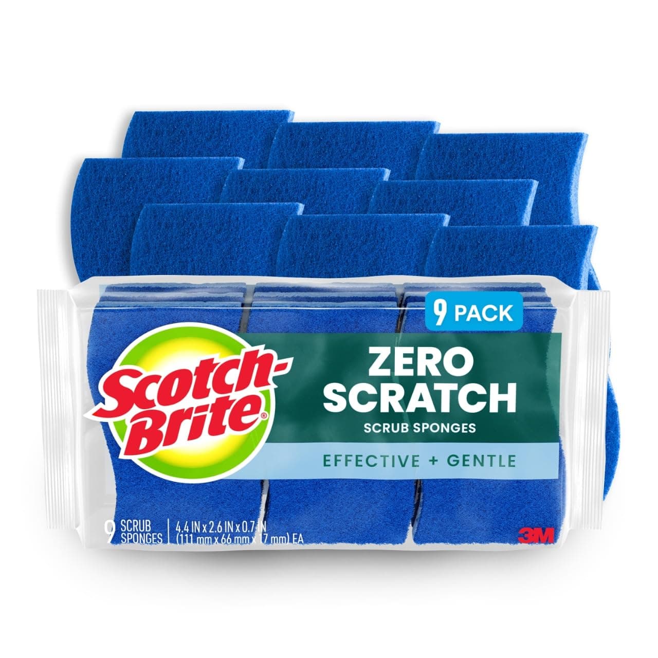 Scotch-Brite Scrub Sponge, Non-Scratch, 9-Count (Pack Of 2)