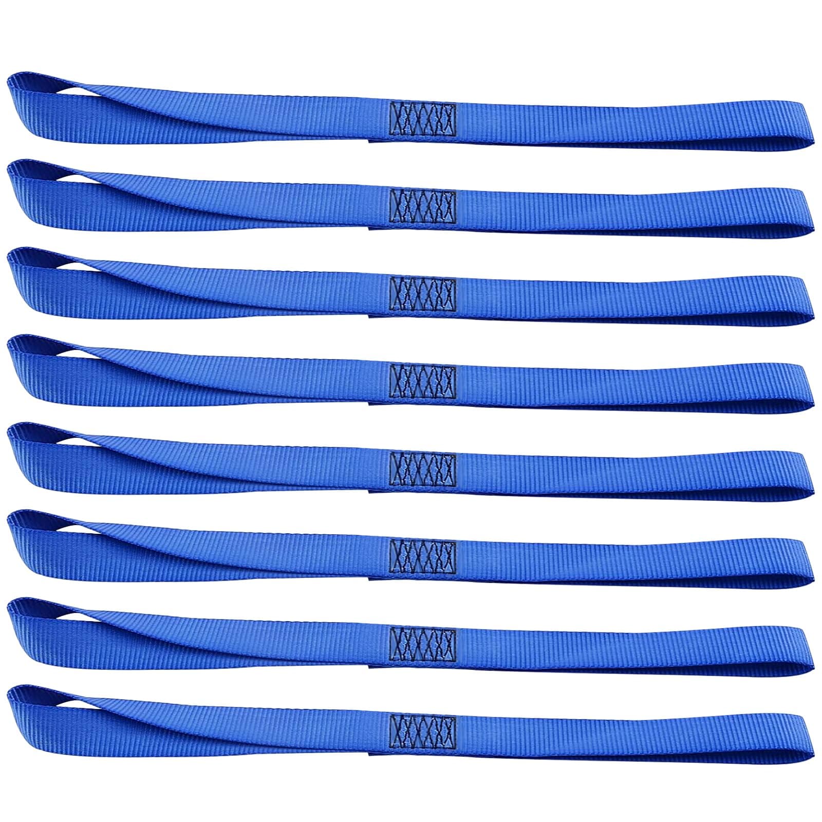 XSTRAP STANDARD Soft Loop Tie-Down Straps - 8PK 1-1/16 x 18 inches - 3600LB Breaking Strength, Loops for Securing Trailering of Bikes, ATV, UTV, Motorcycles, Scooters, Dirt Bikes, Lawn Equipment, Blue