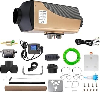 12V 7kW Diesel Heater with LCD Display, Auto Thermostat, Diesel Air Heater with Aviation Plug, Overheat Alarm, Parking Heater with High Altitude Mode, Diesel Fuel Heater for RVs, Trucks, Ships
