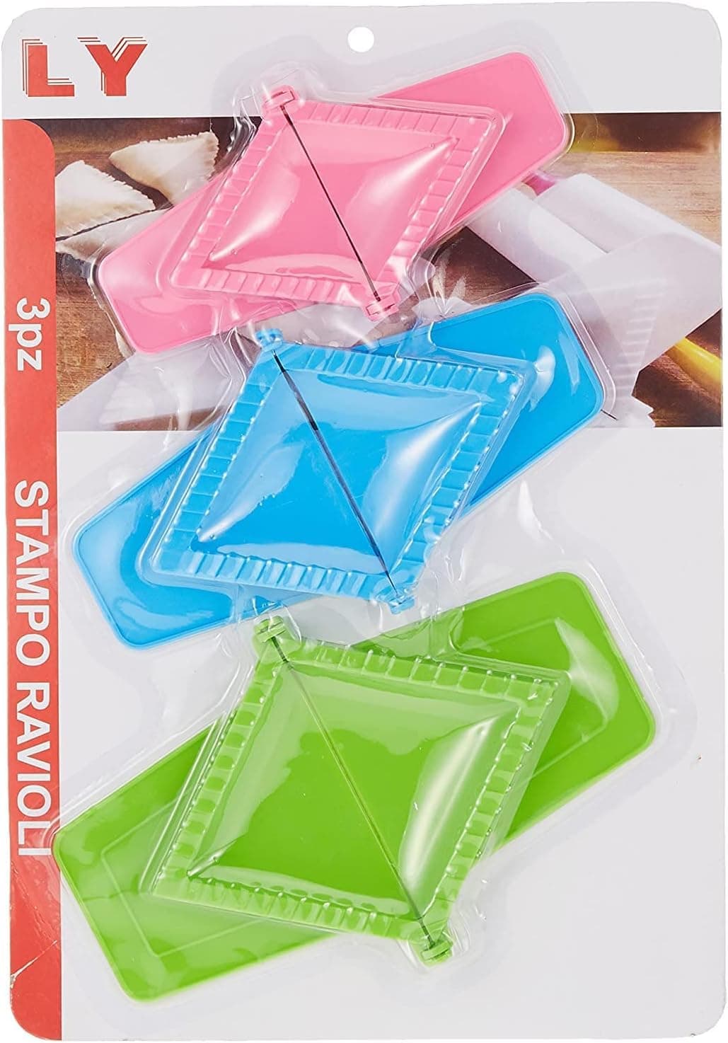 3Pcs Dumplings Samosa Mold Press Dough Pastry Pie Maker , Multicolor, Ly-1850