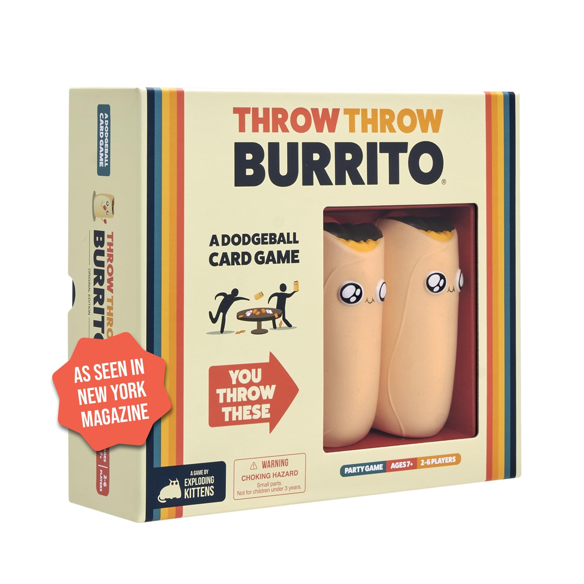 Presents Throw Throw Burrito - A Dodgeball Card Game - Family Card Games for Adults, Teens & Kids - 2-6 Players - Ages 7 and Up - 120 Cards