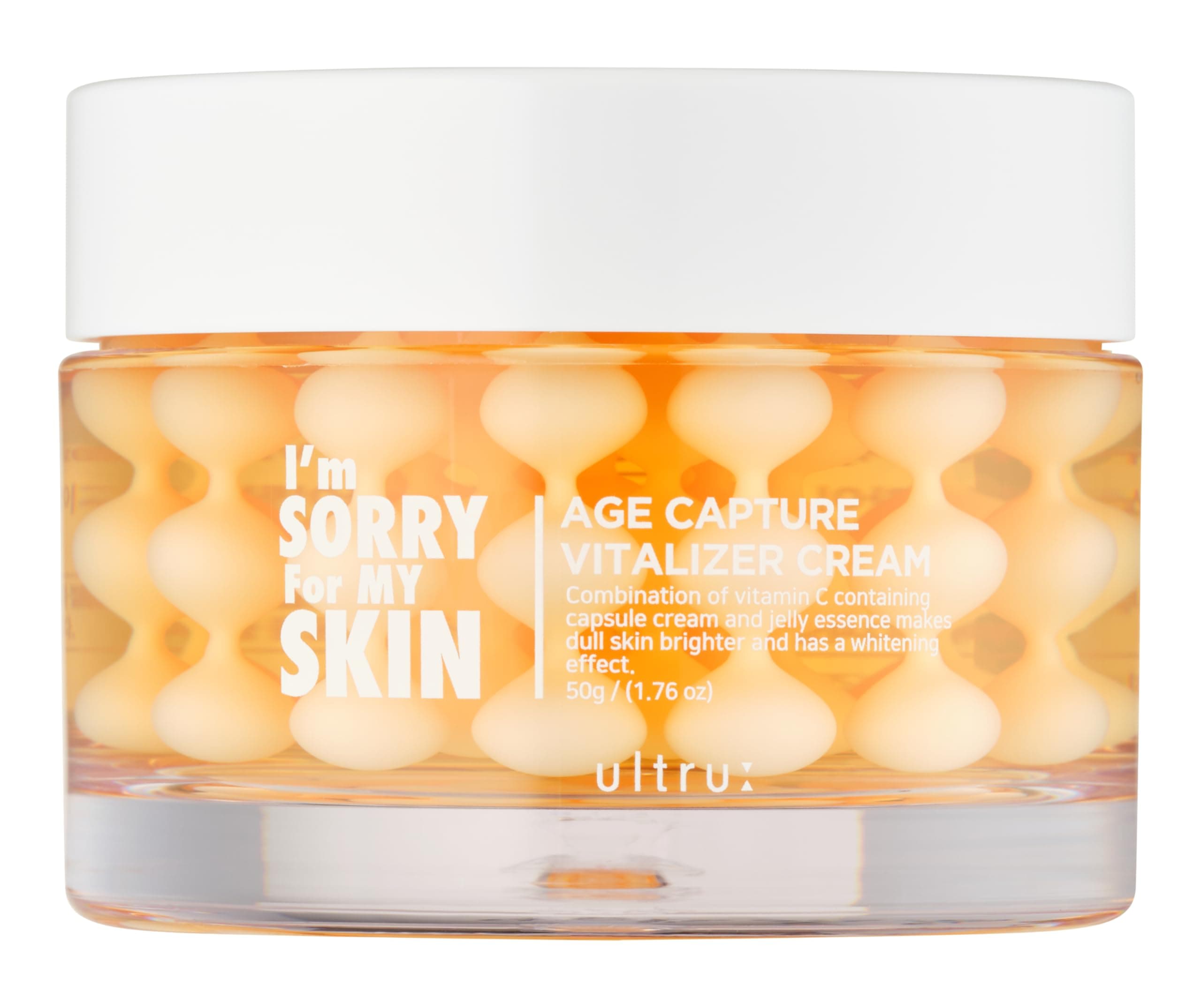 I'M SORRY FOR MY SKIN Age Capture Facial Cream, Korean Skin Care Moisturizer for Face and Neck with Hyaluronic Acid, Anti-Aging, Wrinkle Gel-Cream for Women (Yellow - Vitalizer Cream, 1.76 oz)