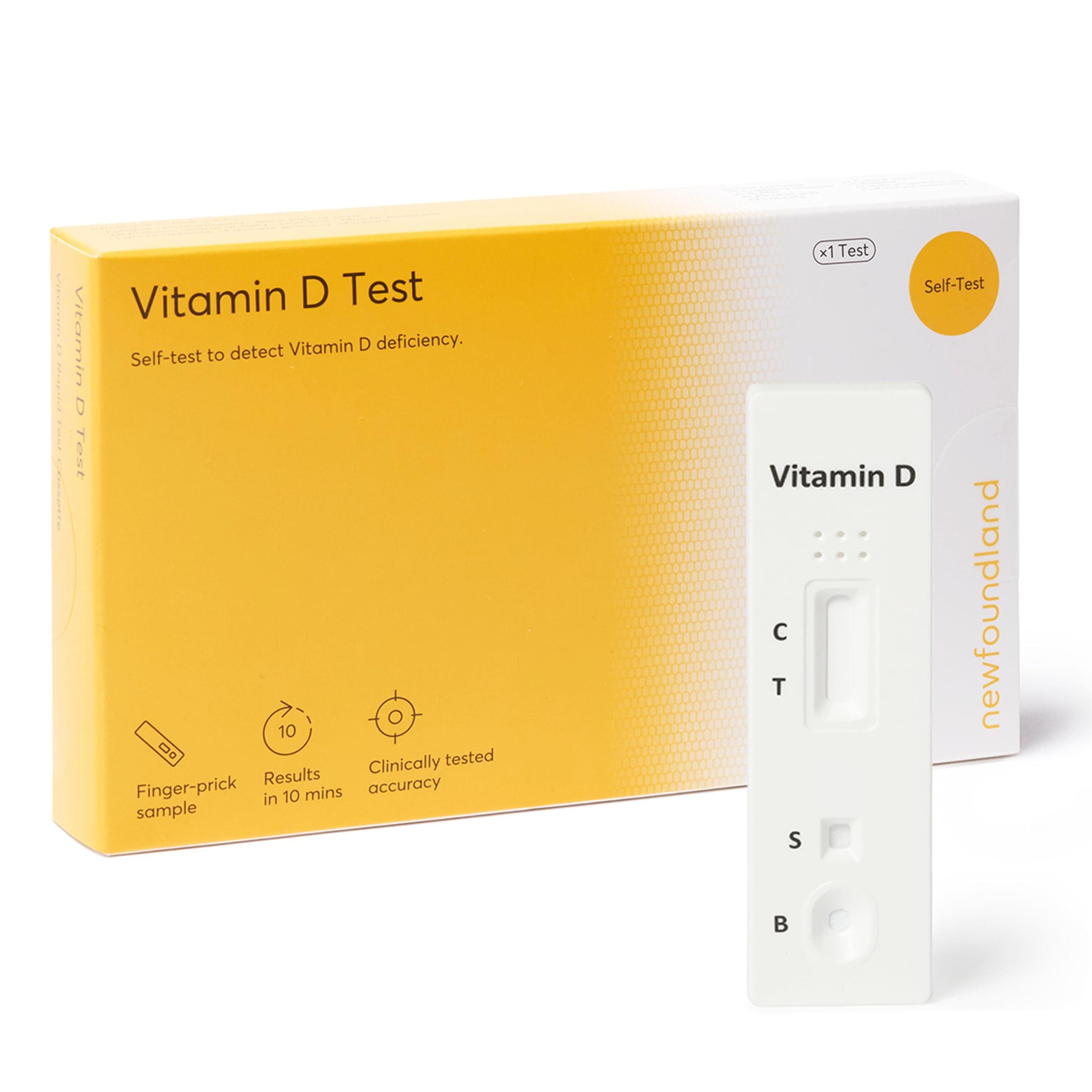 Vitamin D Test Kit - UV Deficiency Detection - 99% Accurate Home Test for Vitamin D Levels - Certified by CE - Blood Test Kit for D3 & D2 - Sunlight & UVB, Single Person Testing