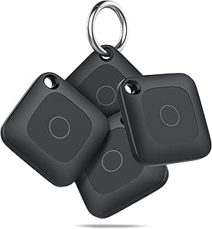 Air Tracker, Key Finder Works with Find My, Item Finder for Key, Keys Finder and Item Locator, 365 Days Battery Life, 4 Pack (Black)