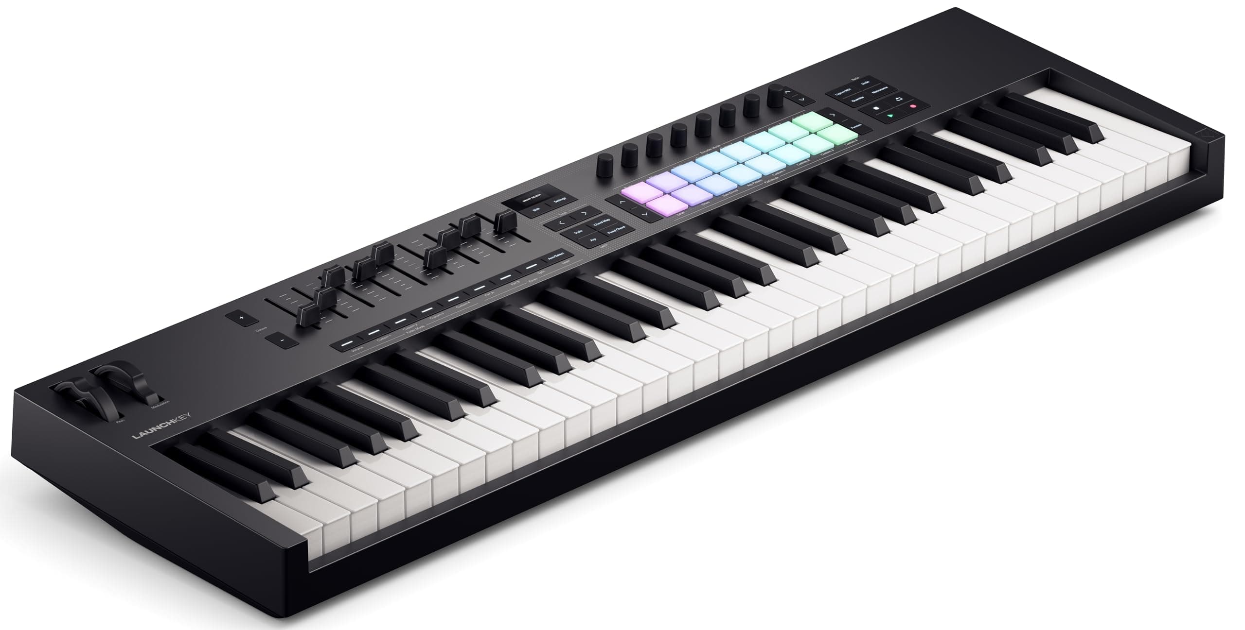 Novation Launchkey 61 [MK4] - USB/MIDI Controller Keyboard with 61 Half Weighted Keys and DAW Integration Chord/Scale Modes, 8 Drum Pads and Arpeggiator. Includes Music Production Software Bundle