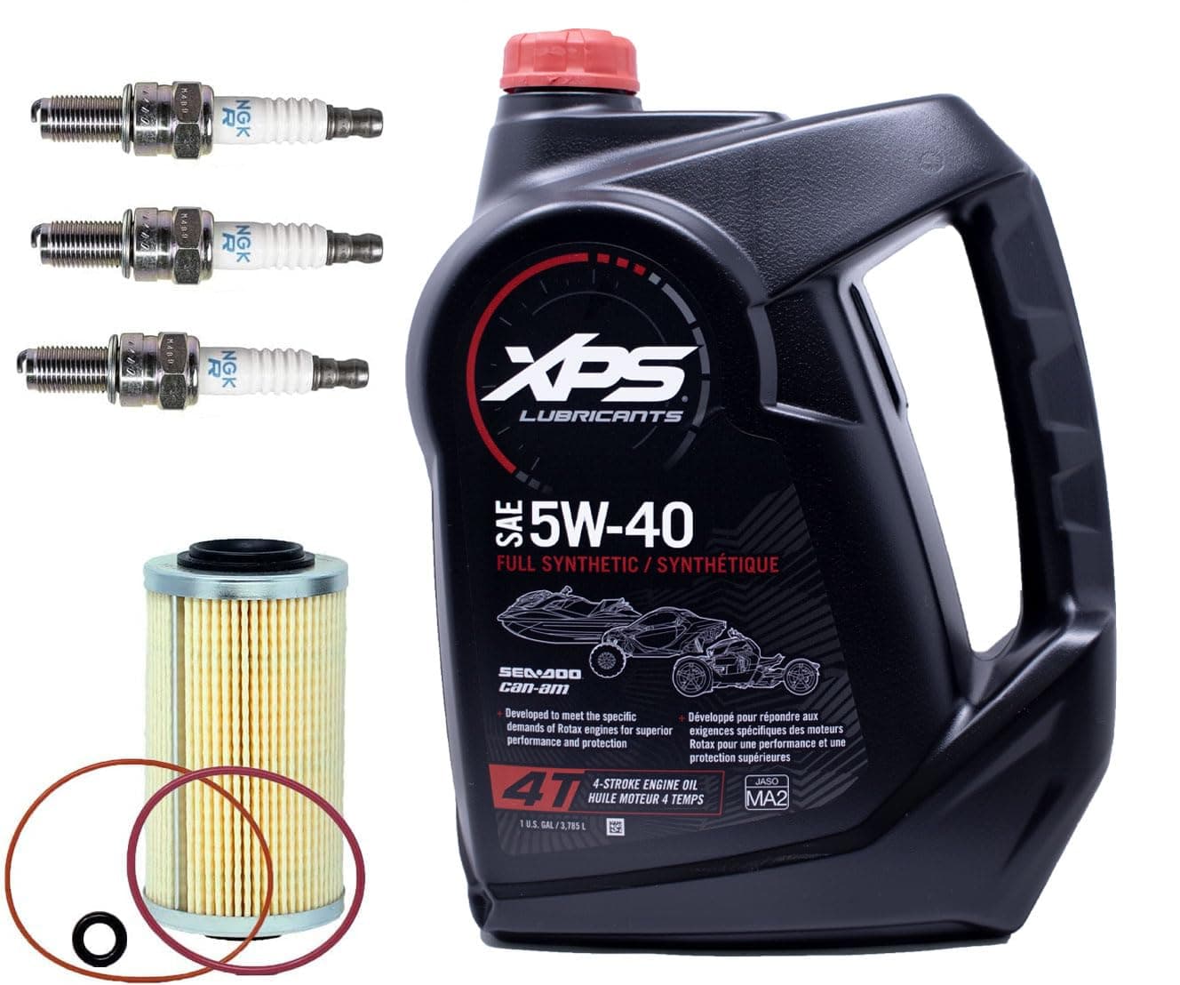 Edwards Oil Change Kit fits All SeaDoo 2002+ 4-TEC 130/155/185/215/255/260hp GTX RXT RXP RXP-X RXT-X GTI w/ 1 Gallon XPS 5W40 Oil, 4-TEC Oil Filter, O-Ring