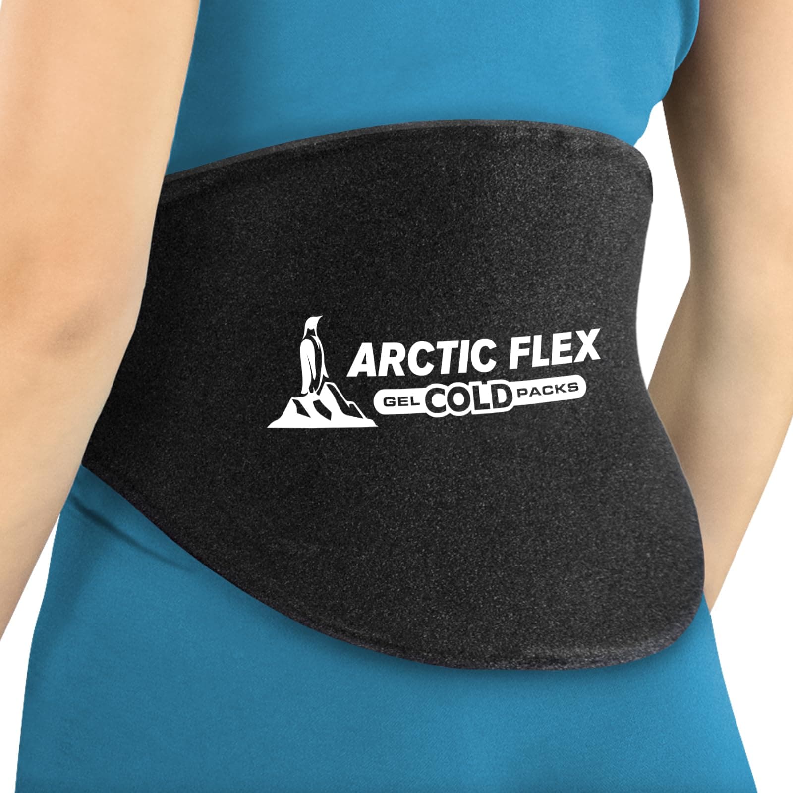 Arctic Flex Ice Pack for Back - Reusable Hot & Cold Gel Wrap for Injury Pain Relief - Cooling Therapy for Lower Lumbar, Sciatica & Stiffness - Flexible Pad w/Compression for Tailbone & Pelvic Support