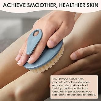 INNERNEED Soft Silicone Body Cleansing Brush Shower Scrubber, with PP Shower Brush for Cellulite Treatment, Lymphatic Drainage and Blood Circulation Improvement