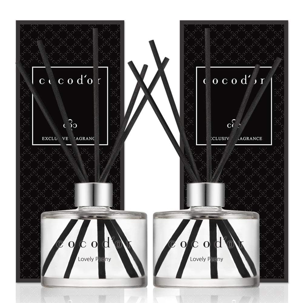 Cocod'orSignature Reed Diffuser/Lovely Peony / 6.7oz(200ml) / 2 Pack/Reed Diffuser, Reed Diffuser Set, Oil Diffuser & Reed Diffuser Sticks, Home Decor & Office Decor, Fragrance and Gifts