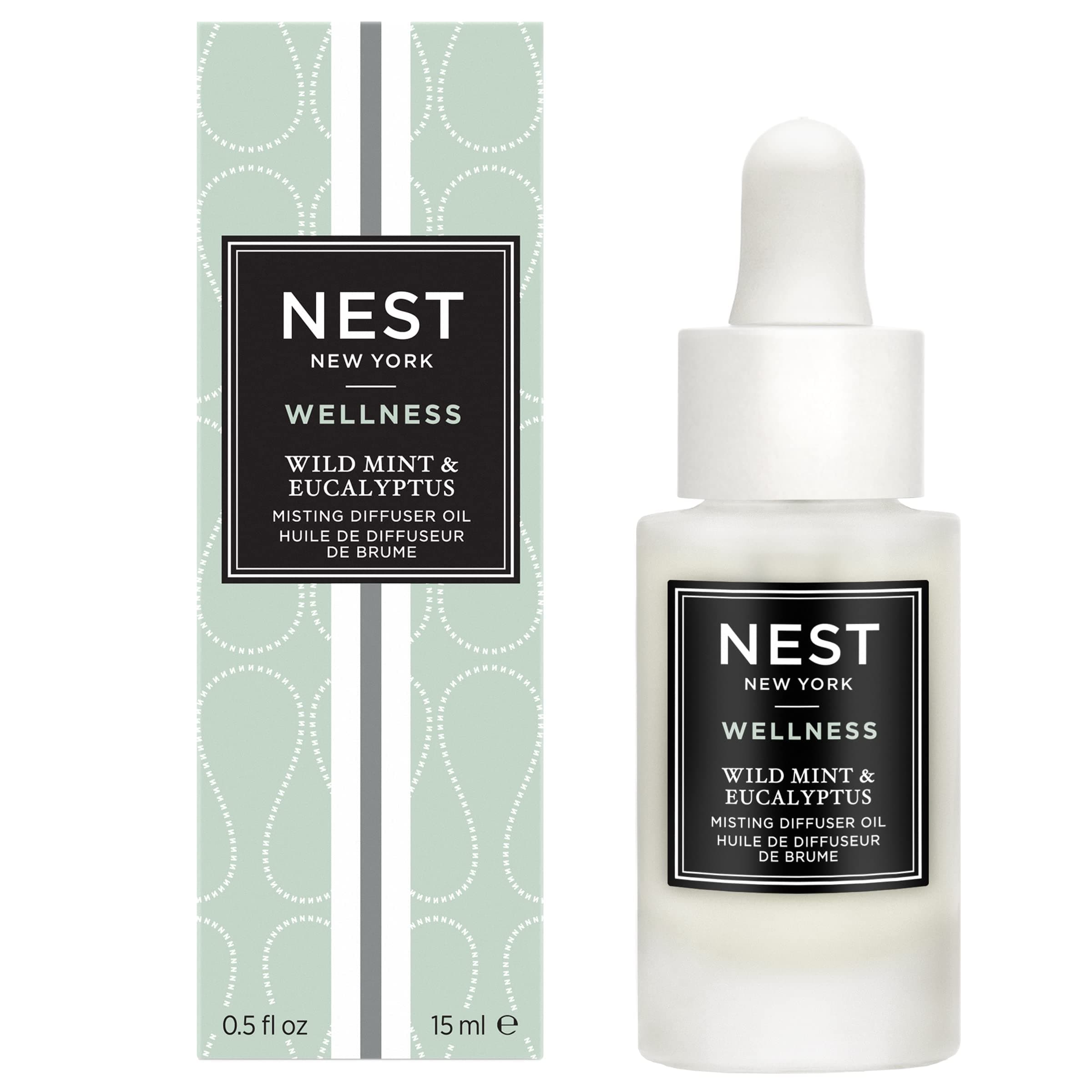 NEST Fragrances Wild Mint & Eucalyptus Diffuser Oil Drops, 0.5 Fluid Ounces