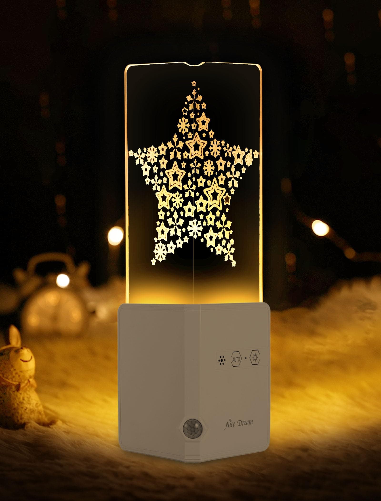 Nice DreamStar Motion Sensor Night Light for Kids, Battery Powered Night Light for Baby Nursery, Rechargeable Nursery Night Light for Bedroom, Bathroom, Stairway, Hallway, Kitchen