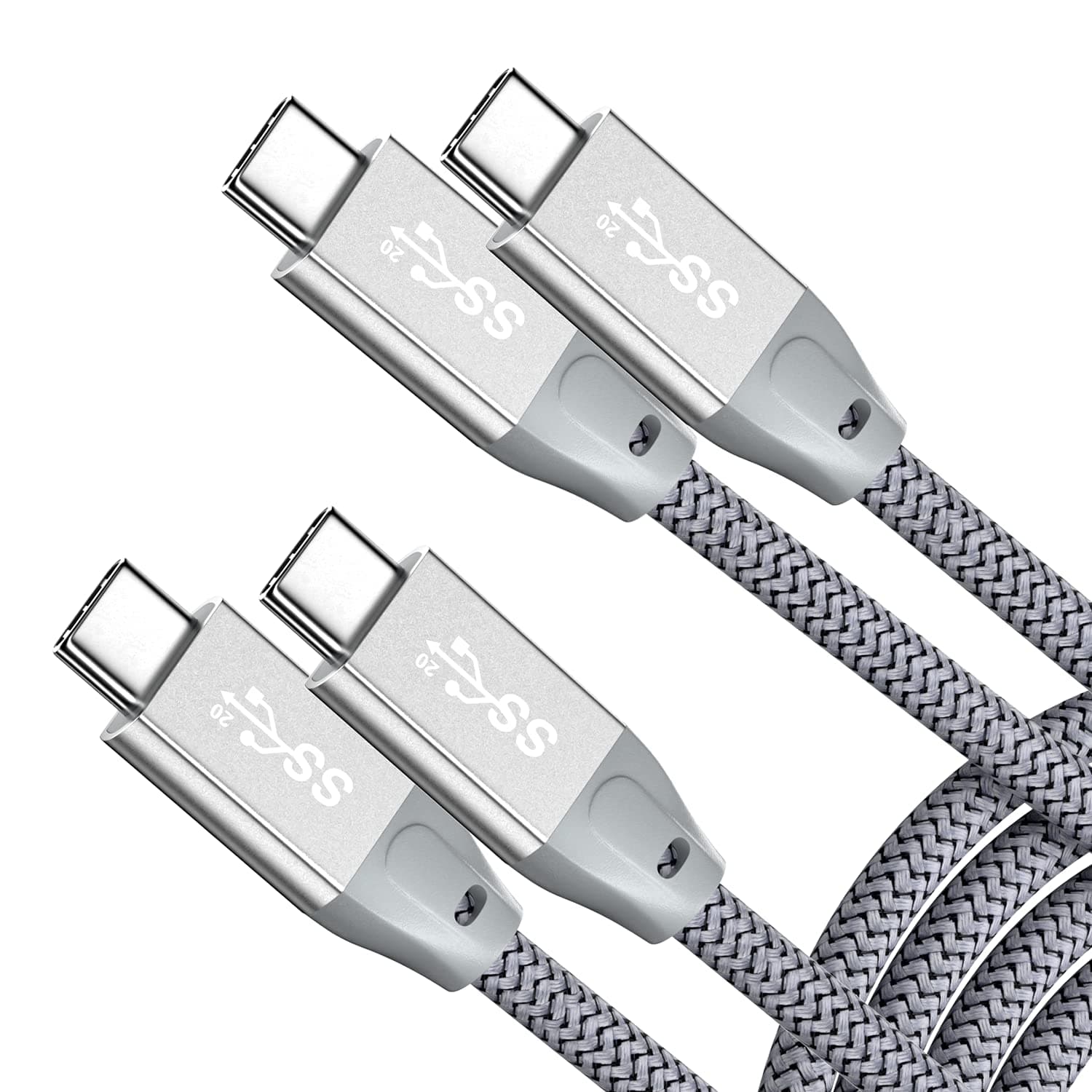 UseBean USB C to USB C Cable 100W 1.5FT(2 Pack), USB 3.2 Gen 2X2 20Gbps Data Transfer Type-C Cable PD 100W Fast Charging,4K Video Monitor Cord,for Thunderbolt 3/4 MacBook Pro, iPad Pro,Galaxy S21/S20