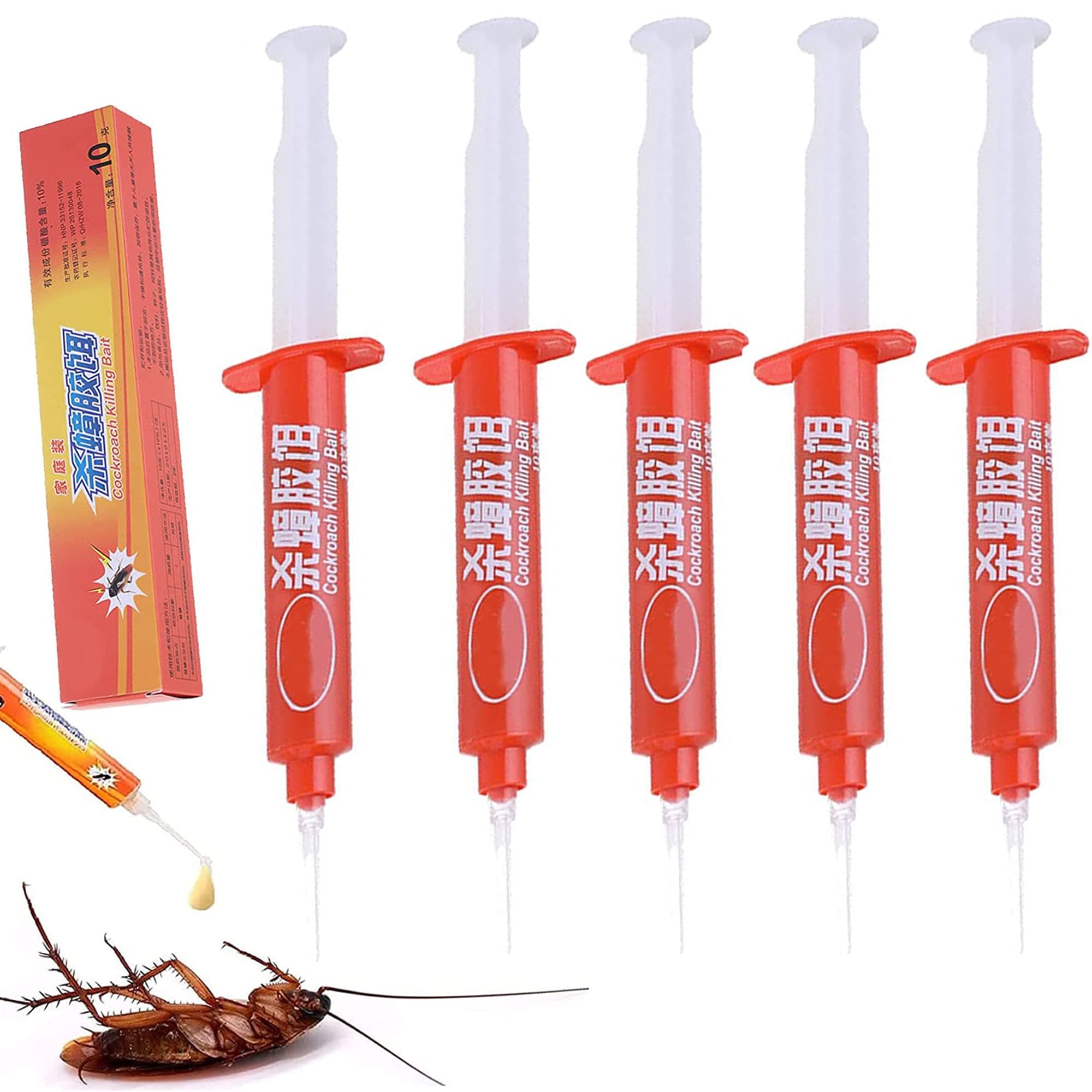 Roach Trap Master - Cockroach Killer Gel Bait - Powerful Cockroach Gel Bait, Cockroach Eliminator Gel,10g (5PCS)