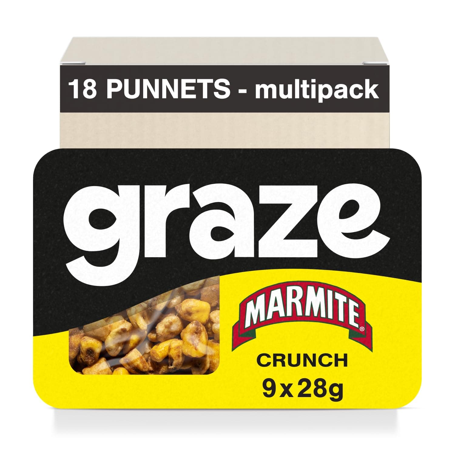 Marmite Lovers Selection Box - Marmite Snacks, 30% less fat than crisps - Packaging may vary - Total 18 Vegan Healthy Snacks multipack