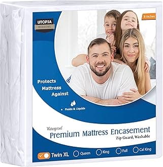 Utopia Bedding Premium Waterproof Bed Bug Mattress Cover, Twin XL Zippered Mattress Protector, 8 Inches Deep, Dust Mite Proof 6-Sided Mattress Encasement for Bed
