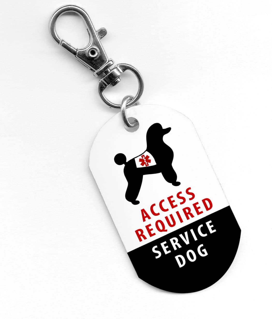 Creative Clam Service Dog Poodle Ada Access Required Alert 1 X 2 Inch Aluminum Dog Tag