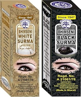 Black & White Natural Surma Powder For Enhance Your Eyes: Black Surma For Iconic Look And White Surma For Stain-Free Elegance
