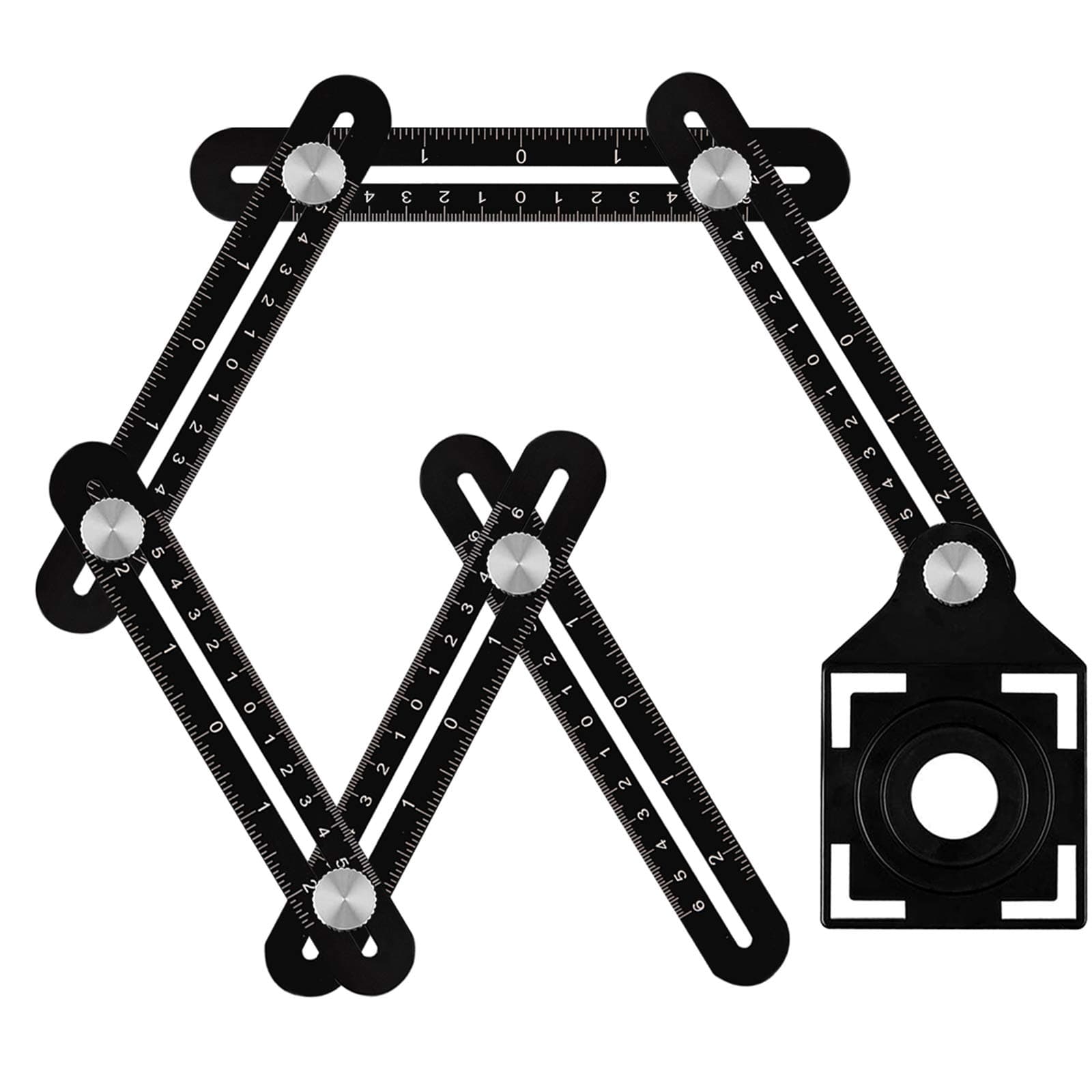 Upgrade Multi Angle Ruler, Aluminum Alloy Angle Measuring Ruler, Universal Opening Locator Measurement Tool, 6-Sided Angle Finder Tool, Template Tool Full Metal