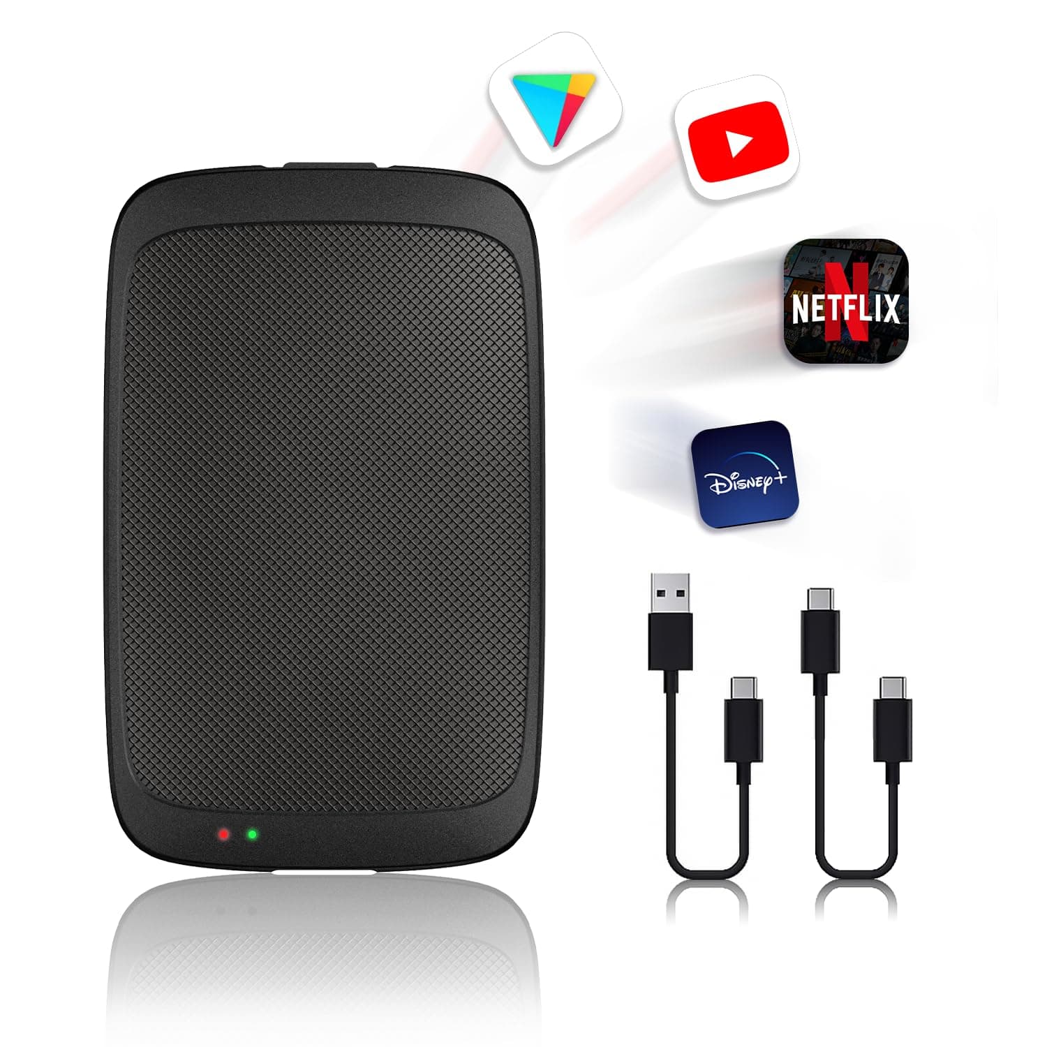 Android 12.0 Wireless CarPlay Adapter with YouTube/Netflix/Disney/Google Play, the Magic Box 2+16GB Stream to Your Car Convert Wired to Wireless CarPlay & Android Auto, Support TF Card Auto Connect