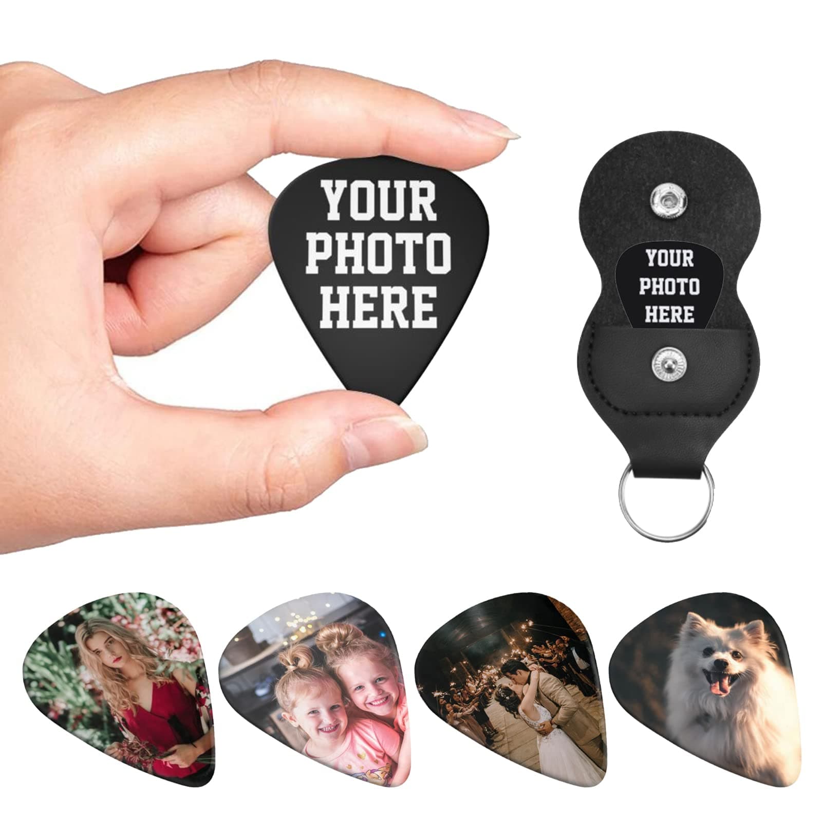6 Pack Custom Guitar Picks Personalized Guitar Pick Add Your Own Text Name Three Thin Thicknesses Guitar Accessories for Guitar Players Dad Guitar Bass Upgrade Model (0.71mm)