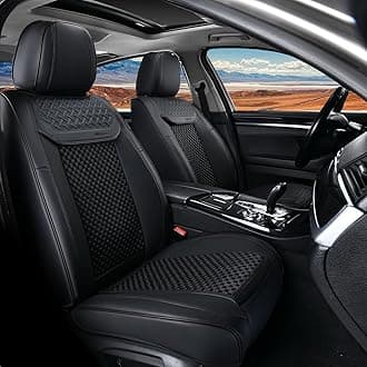 Coverado Waterproof Seat Covers for Cars, Front Car Seat Covers, 2 in 1 Conversions Car Seat Protector Automotive Seat Covers Universal Fit for Most Cars SUVs and Trucks(Black)